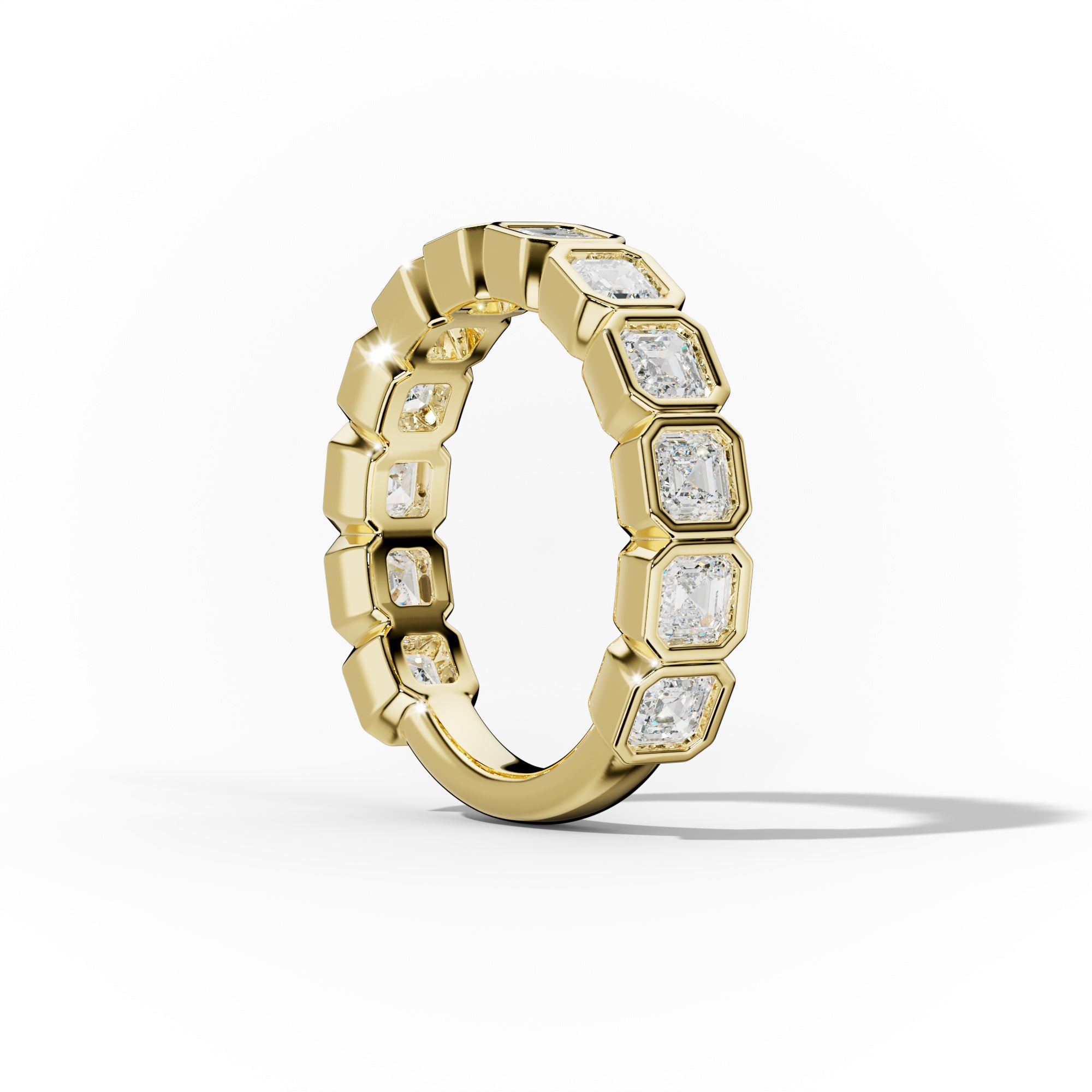 2.0 Carat Bezel Set Asscher Cut Diamond Anniversary Band - Elegant Wedding Ring for Women, Perfect for Anniversaries, Engagements & Special Occasions