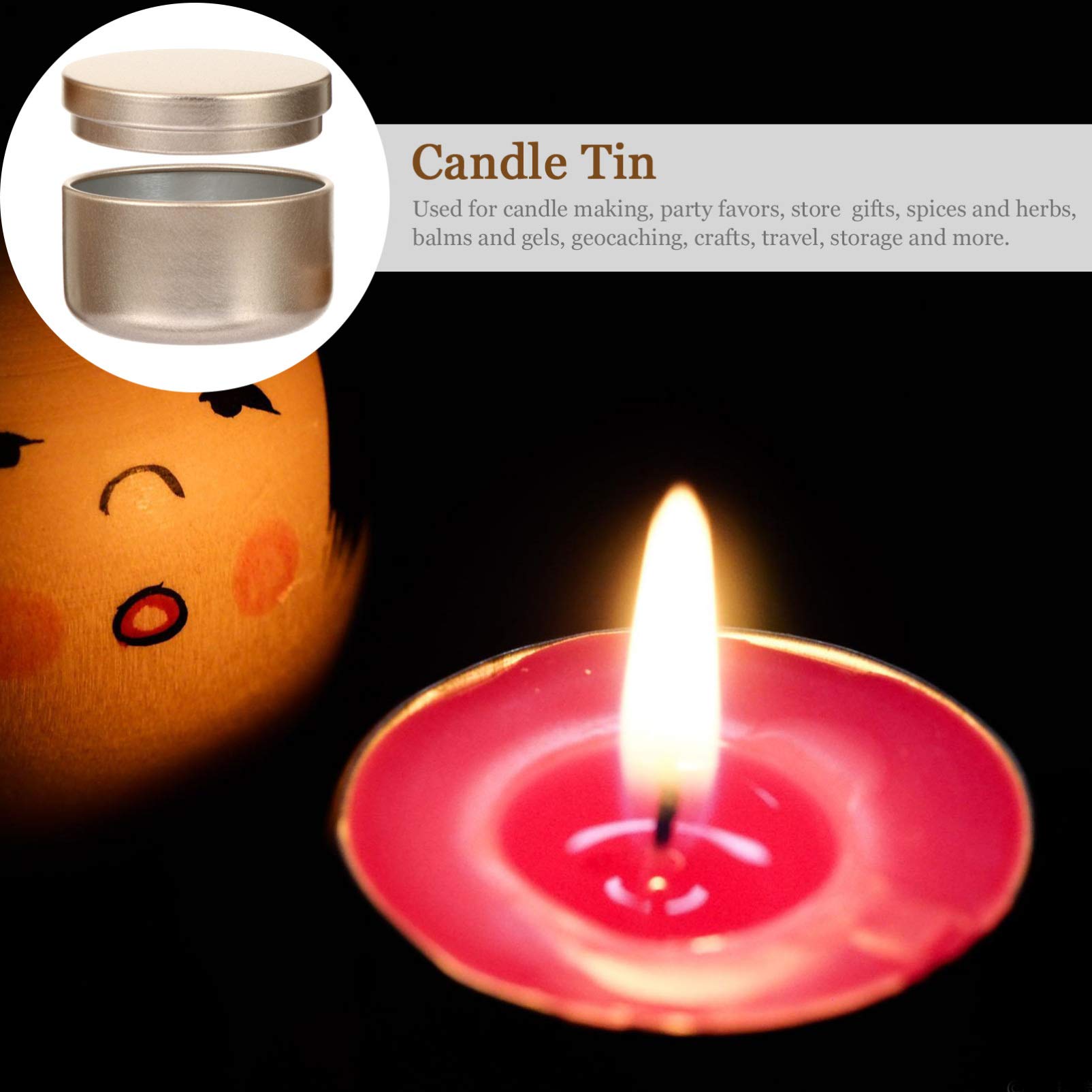 SEWACC 12-Pack Empty Aluminum Candle Tins with Lids - 50ml Round Metal Candle Containers for DIY Candle Making, Wax Melts & Home Decor