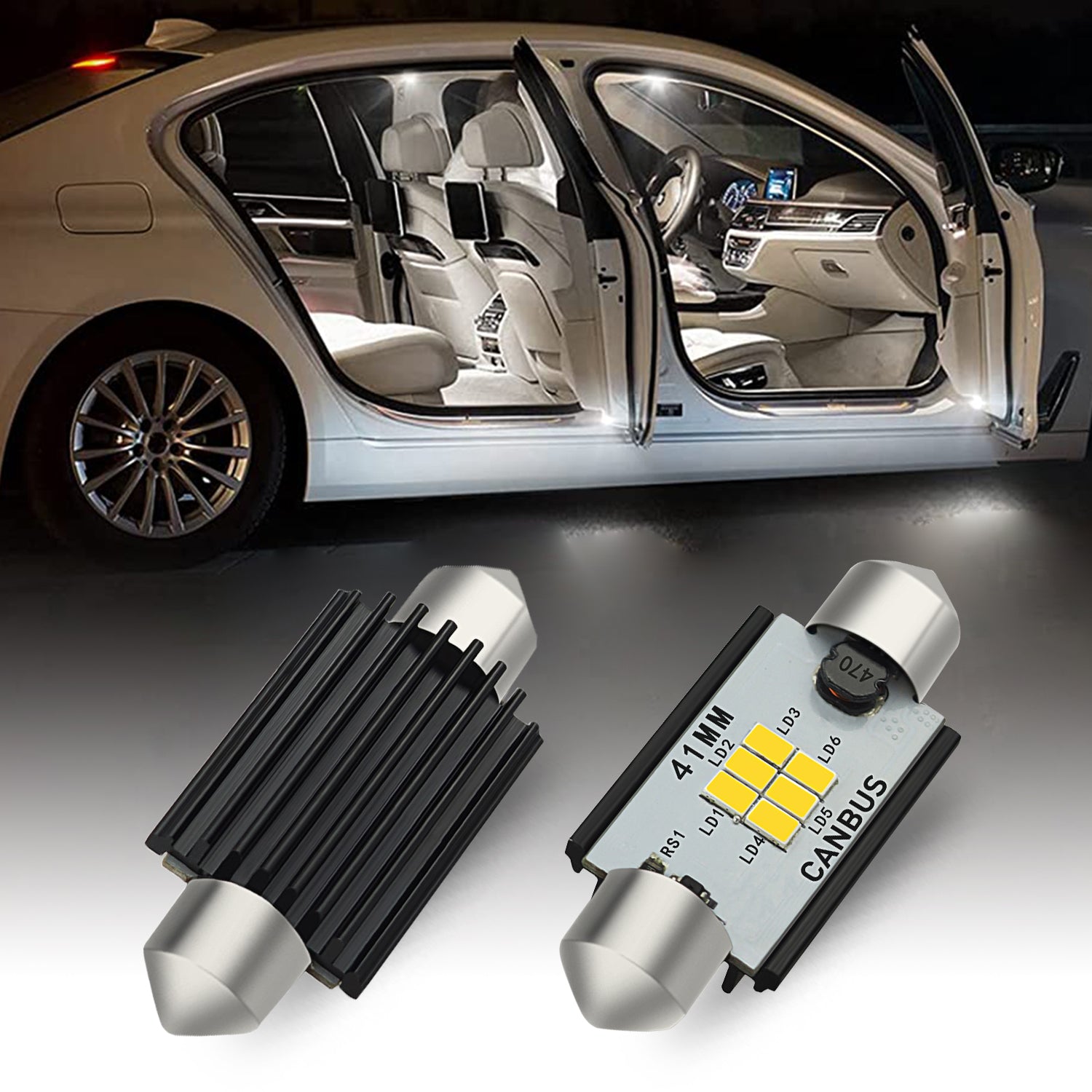 AUXITO 578 LED Bulb 211-2 Error Free 212-2 41mm 42mm Festoon LED Bulbs - Super Bright Interior Car Dome Light, License Plate, Map & Door Courtesy Lights for Enhanced Visibility & Style