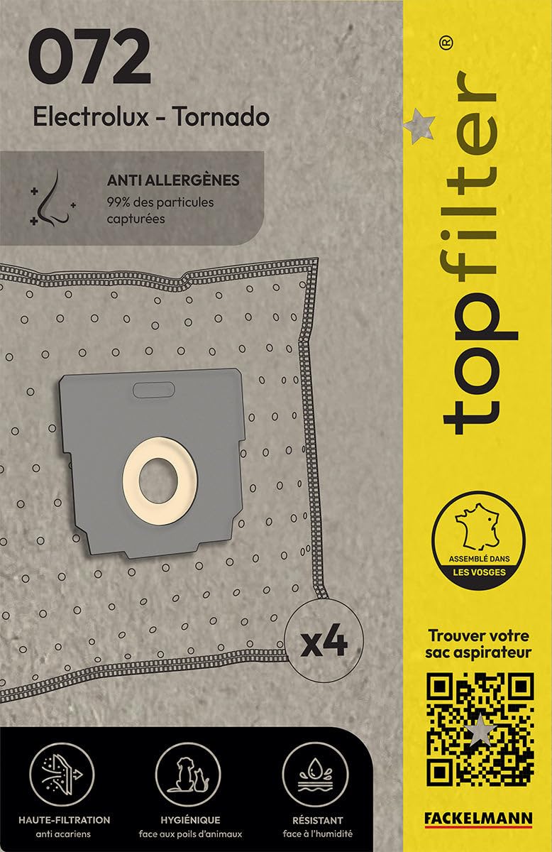 Tornado Serenys Vacuum Replacement Bags - 30 x 26 x 0.1cm Non-Woven Filter Bags (Pack of 64072) for Superior Dust Collection - Perfect for Home Cleaning & Pet Hair Removal