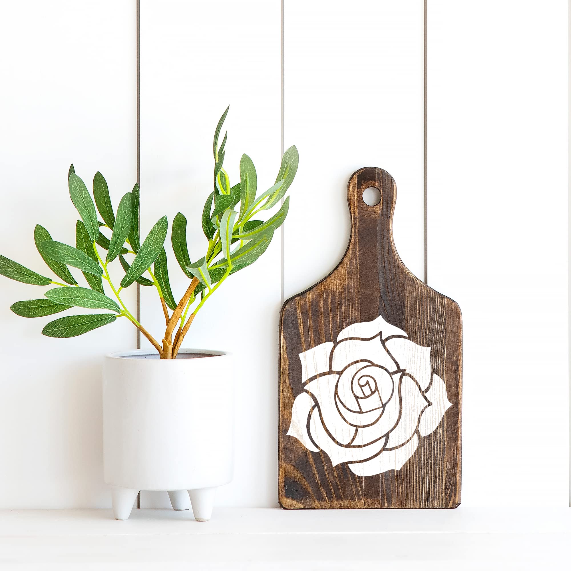Rose Stencil for Painting - Reusable Rose Template for DIY Wall Art, Home Decor, and Craft Projects | Nature & Flower Stencils for Wood, Fabric, and Canvas Painting