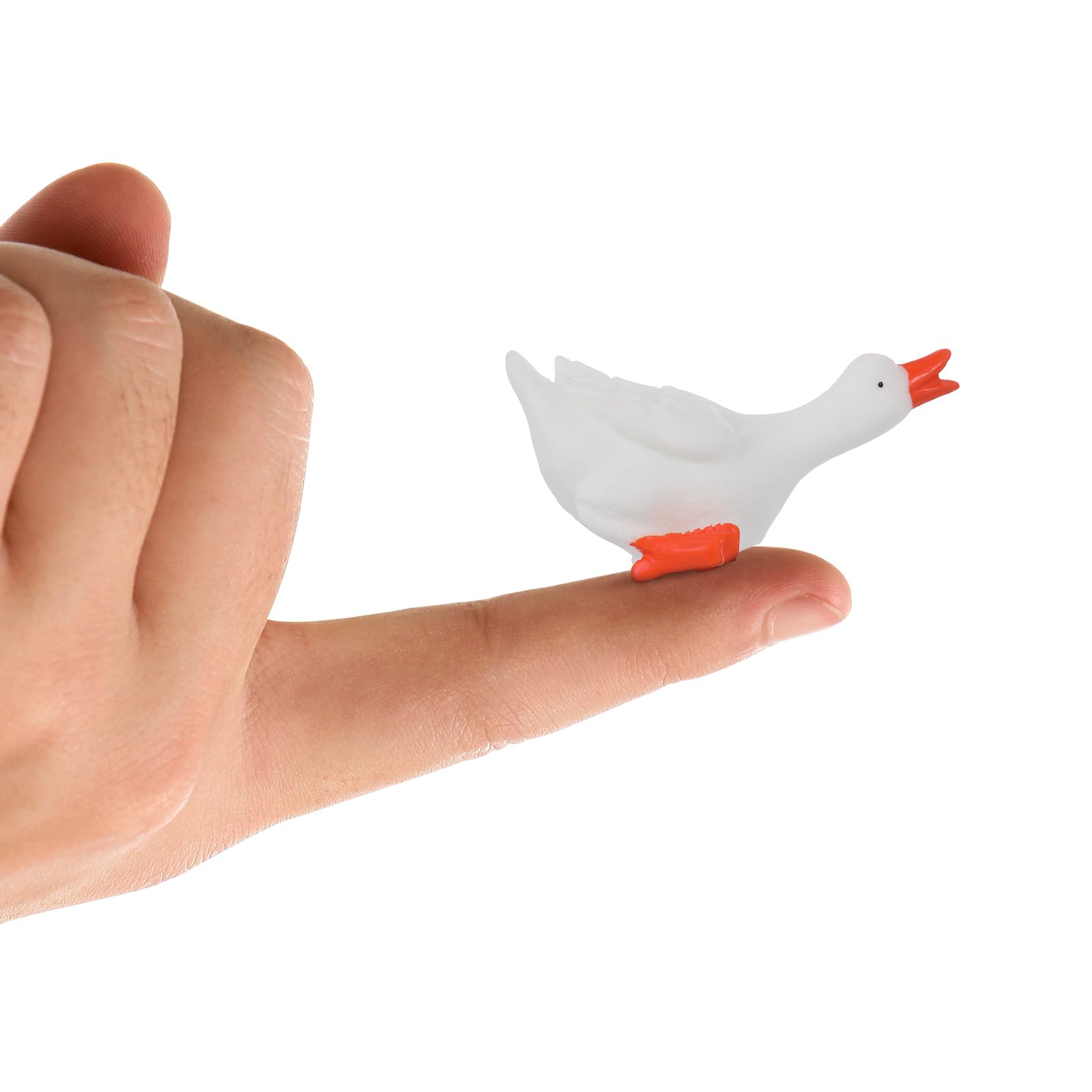 12pcs Resin White Goose Miniature Figurines - Small Animal Decor for DIY Crafts, Home Decoration, Fairy Gardens & Aquarium Accessories | Cute Resin Animal Ornaments for Tabletop Displays & Party Favors