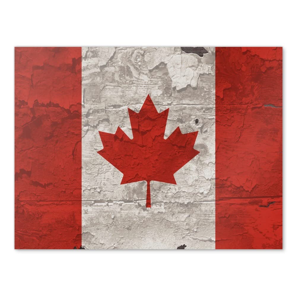 Rustic Distressed Canada Flag Wood Wall Art - Handmade Wooden Picture Poster for Home & Office Décor | Perfect for Living Room, Bedroom, or Cabin Decor