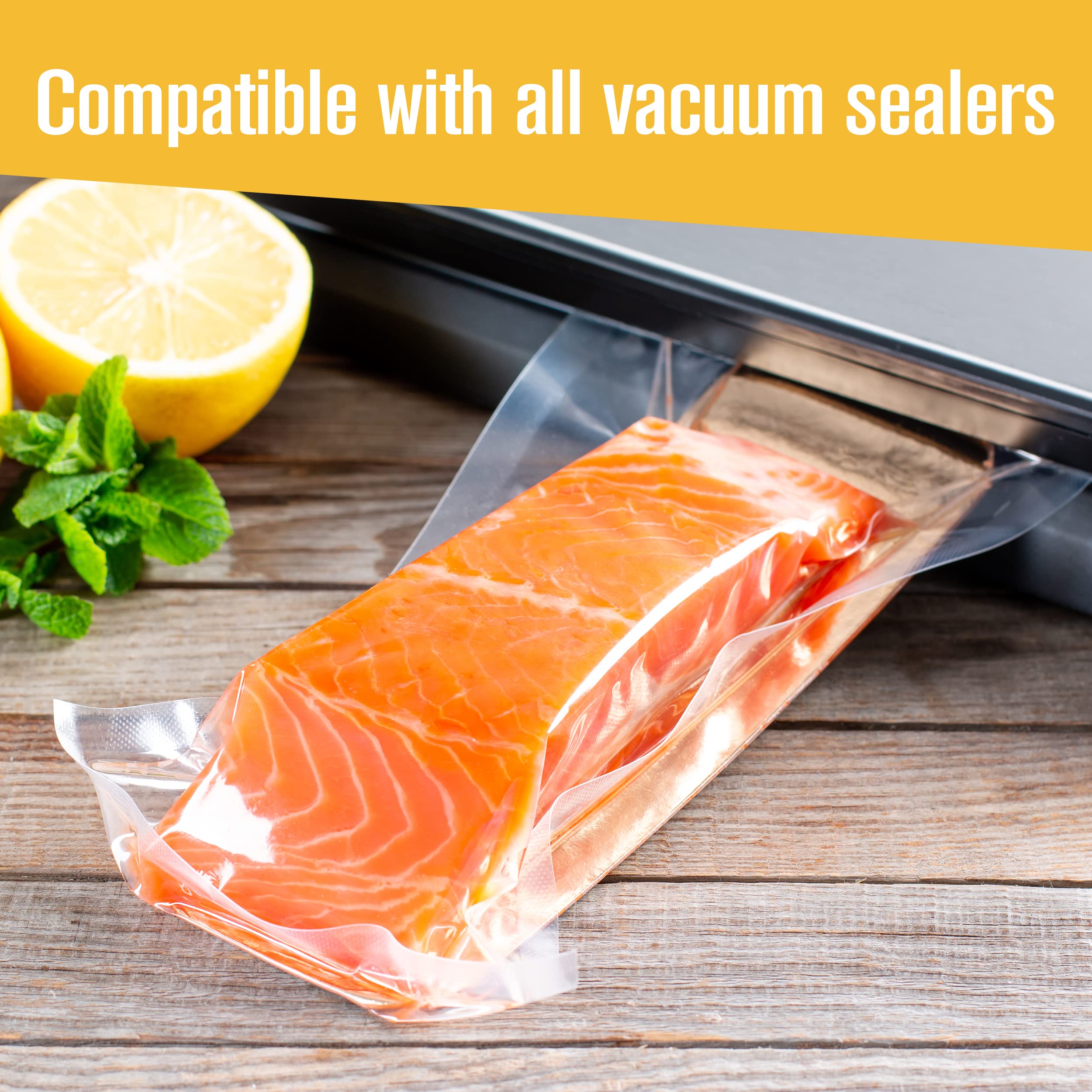 Premium Vacuum Sealer Bags & Rolls - 8x50 Inch Heavy Duty, BPA Free - Compatible with FoodSaver & Sous Vide Machines - Ideal for Food Storage, Freezer Meals & Air-Tight Sealing - 2 Pack for Cooking & Meal Prep