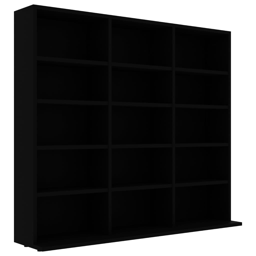 Toshilian CD/DVD Storage Shelf - 102 x 23 x 89.5 cm Black Chipboard Media Organizer Cabinet for Home, Office & Entertainment Center - Perfect for Storing Movies, Music CDs, Video Games & Collectibles