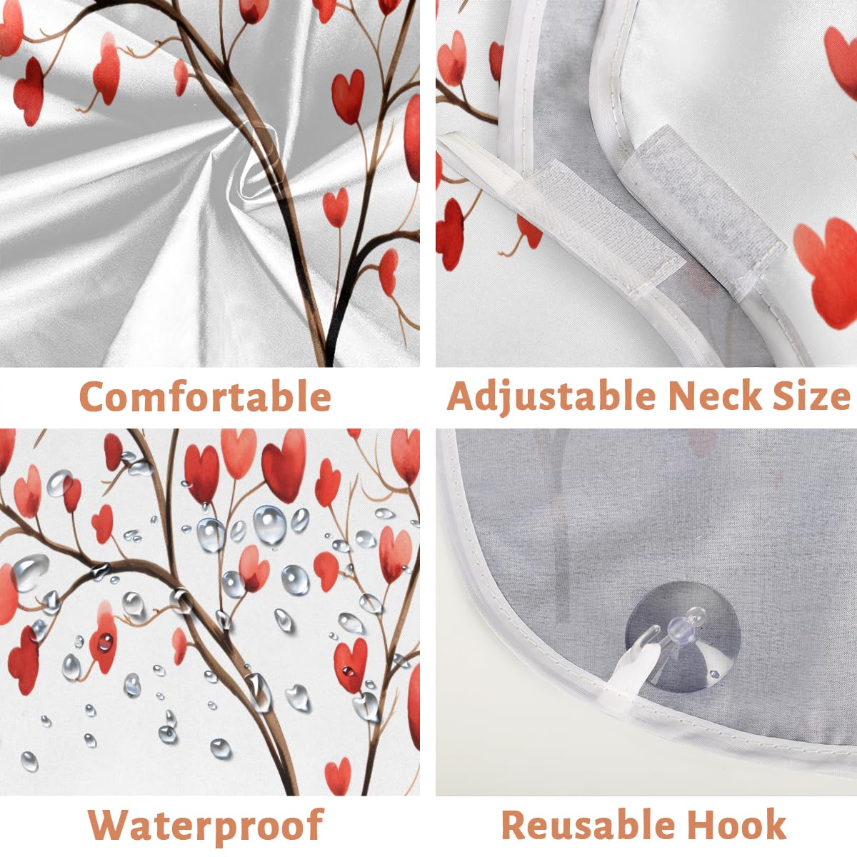 **Men's Beard Shaving Bib with Red Heart Design - Waterproof Hair Dye & Makeup Apron for Barbers & Stylists - Sink Hair Catcher & Beard Trimming Tool - Perfect for Home Grooming & Salon Use**