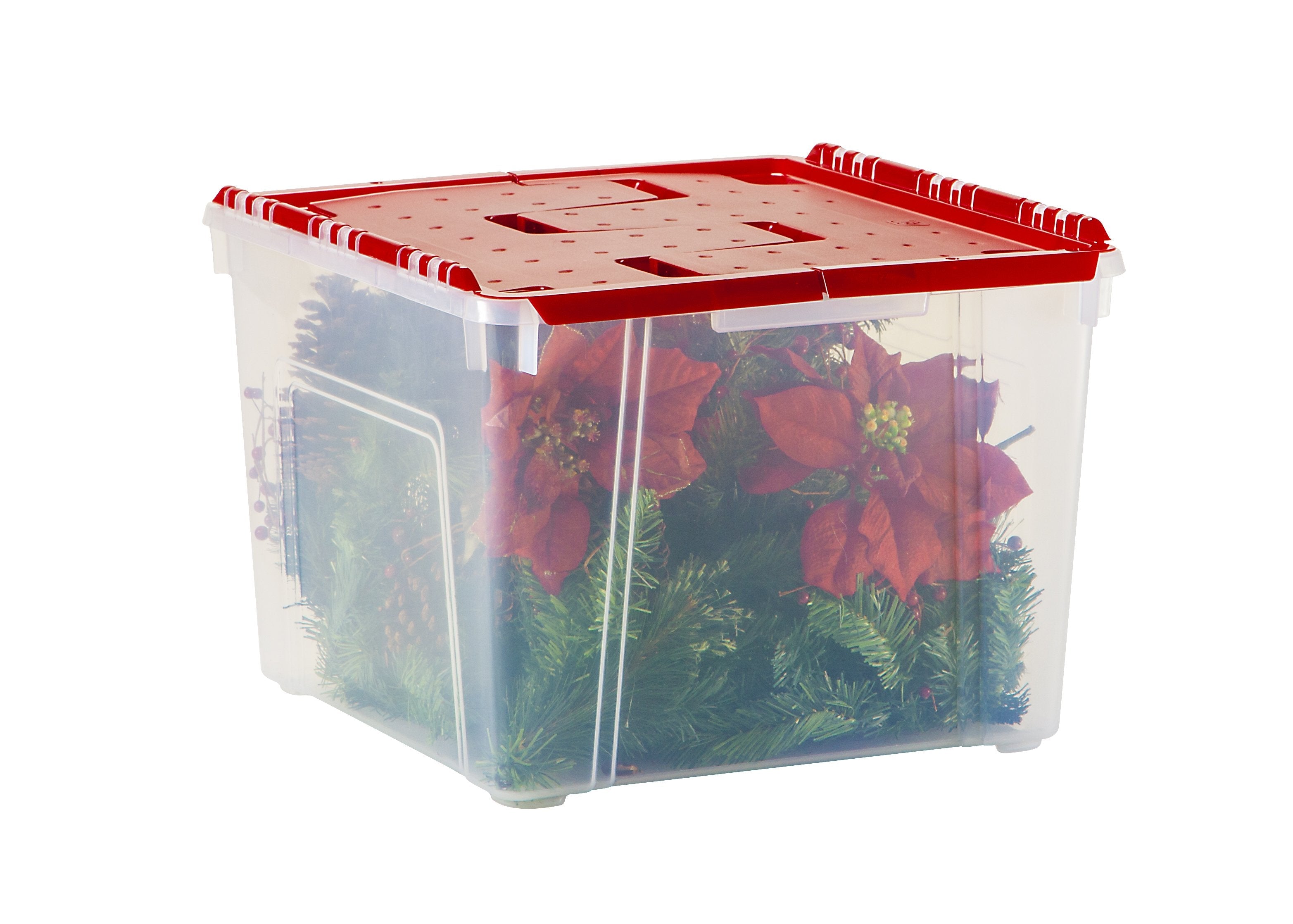 Christmas Ornament Storage Box with Wing Lid - Organize Holiday Decorations for Easy Seasonal Use