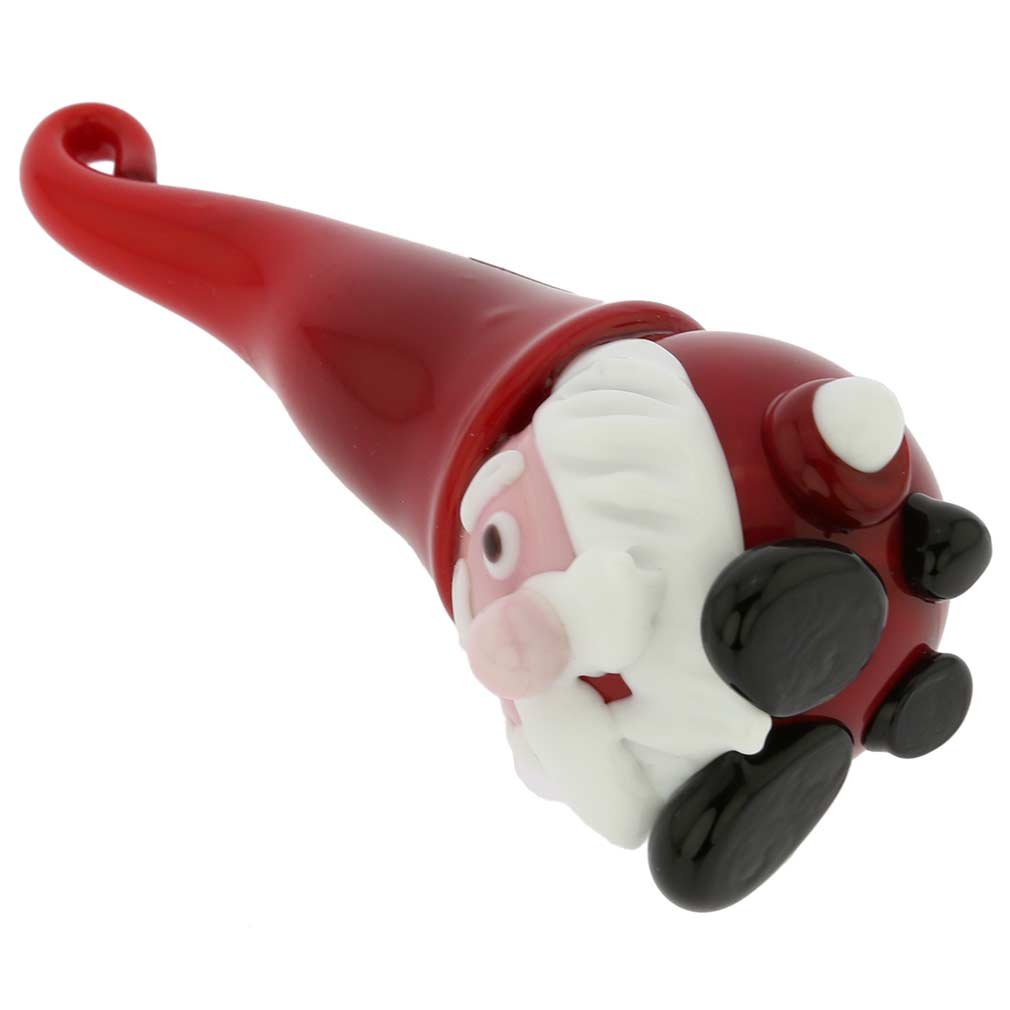 Venetian Murano Glass Santa Christmas Ornament - Handmade Italian Figurine for Holiday Tree Decor & Gift Giving