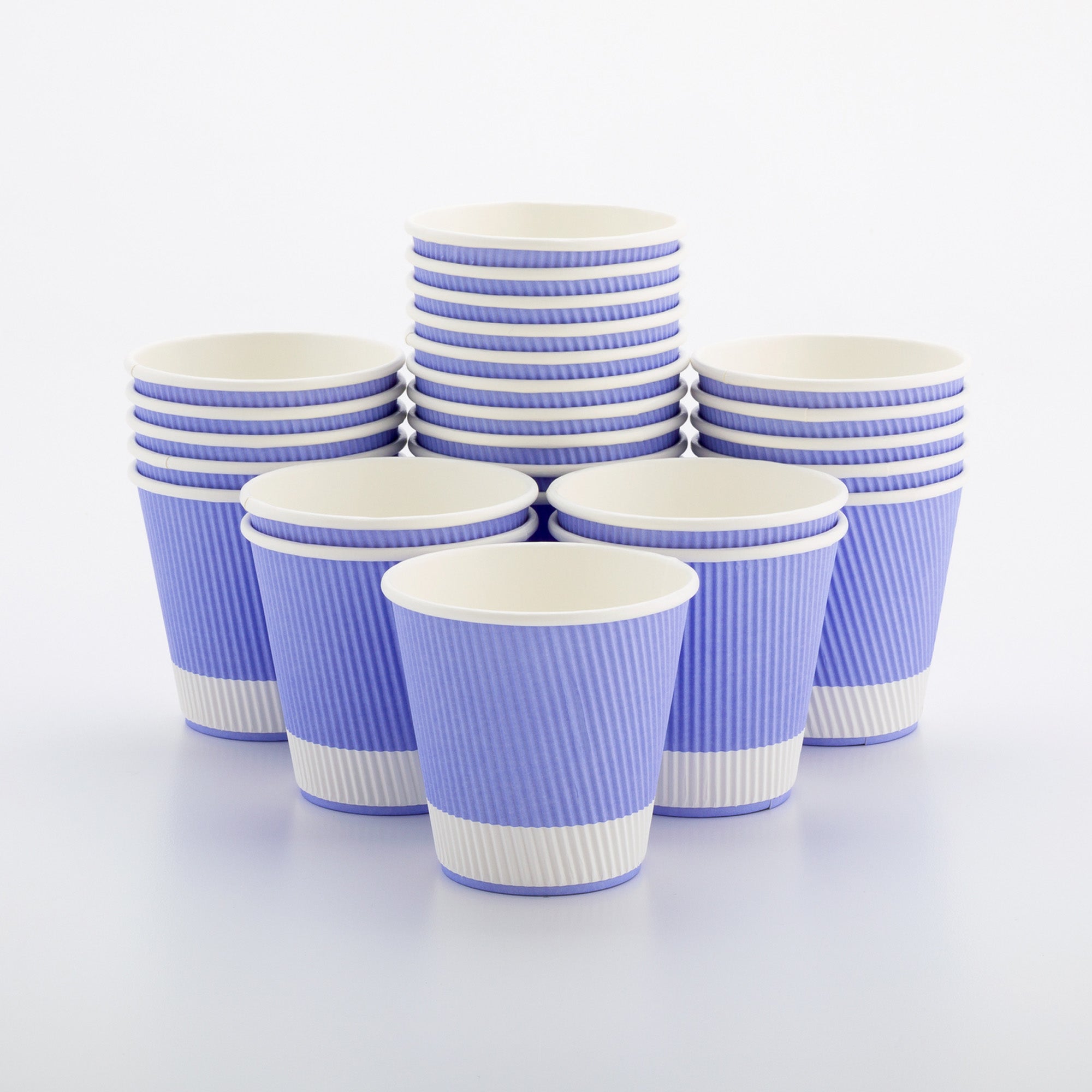 8 oz Light Purple Paper Coffee Cups with Ripple Wall - 3.5