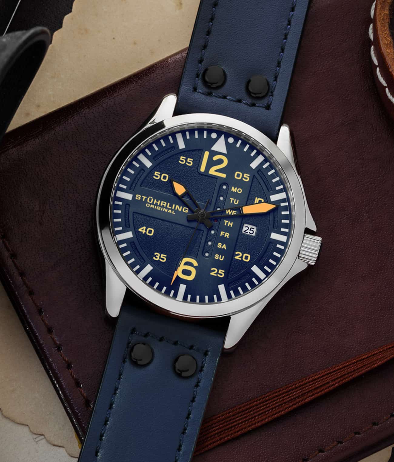 Aeronaut 3916 43mm Quartz Aviator Watch for Men - Stylish Pilot Chronograph for Aviation Enthusiasts & Everyday Wear