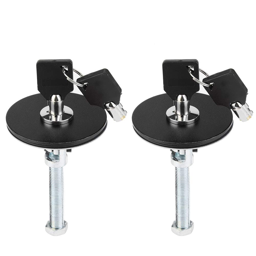 2 Pcs Universal Aluminum Alloy Car Hood Lock Kit with Key - Engine Cover Safety Pin (Black) | Secure Your Vehicle for Parking, Storage & Off-Road Adventures