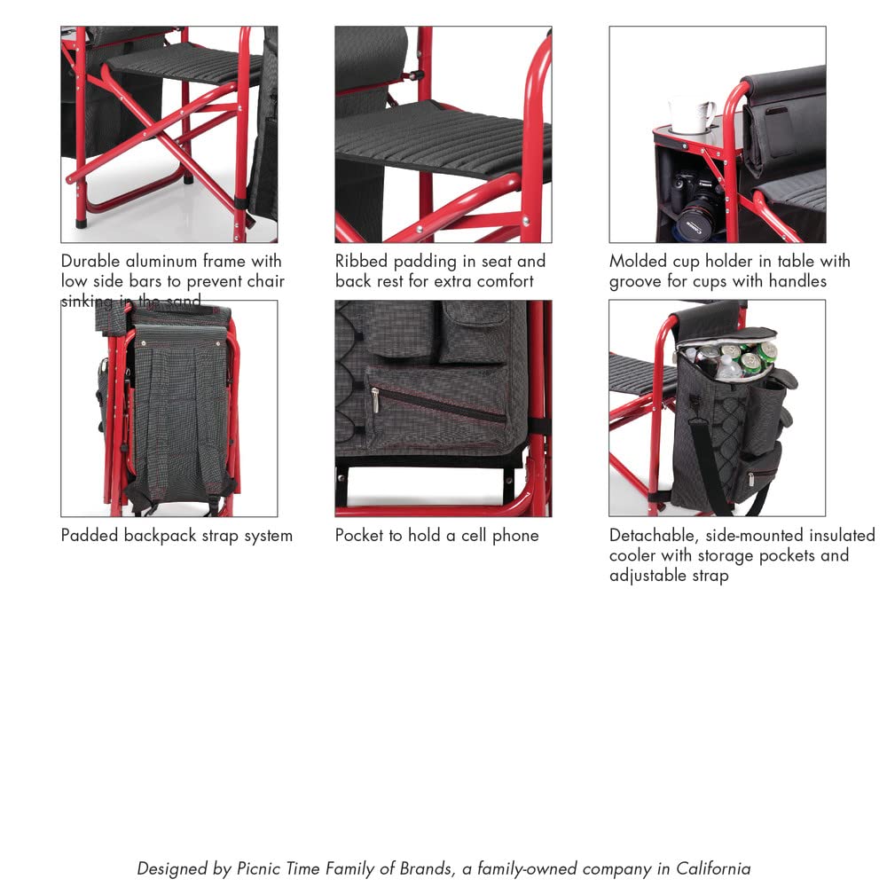 Iowa Hawkeyes NCAA Portable Camping Chair with Side Table & Soft Cooler - Lightweight Folding Beach Chair for Adults - Outdoor Lawn Chair for Picnics, Tailgating, and Backyard Relaxation