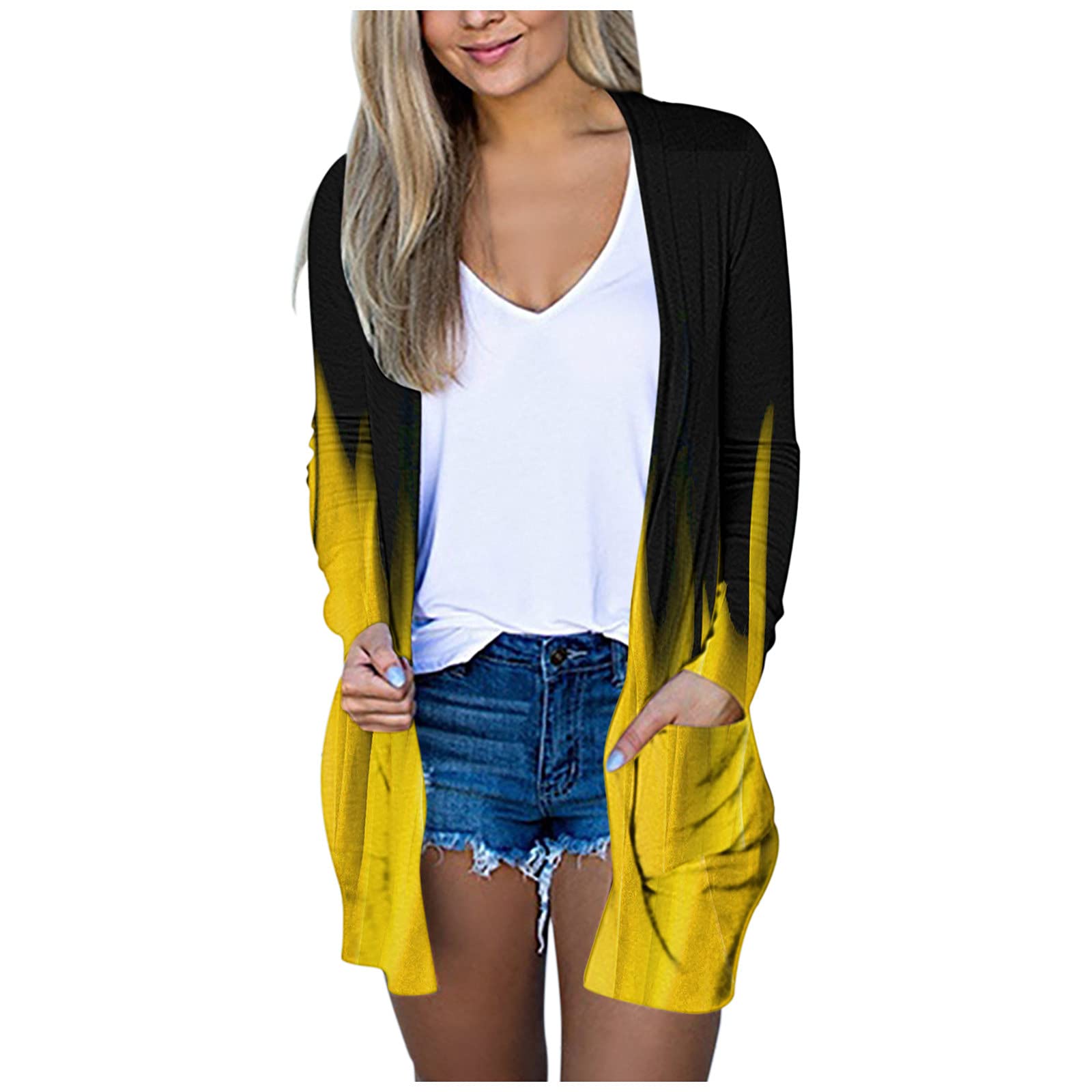 Plus Size Cardigan for Women - Loose Open Front Long Sleeve Casual Sweater Top | Cozy Layering for Office, Lounge & Fall Outfits