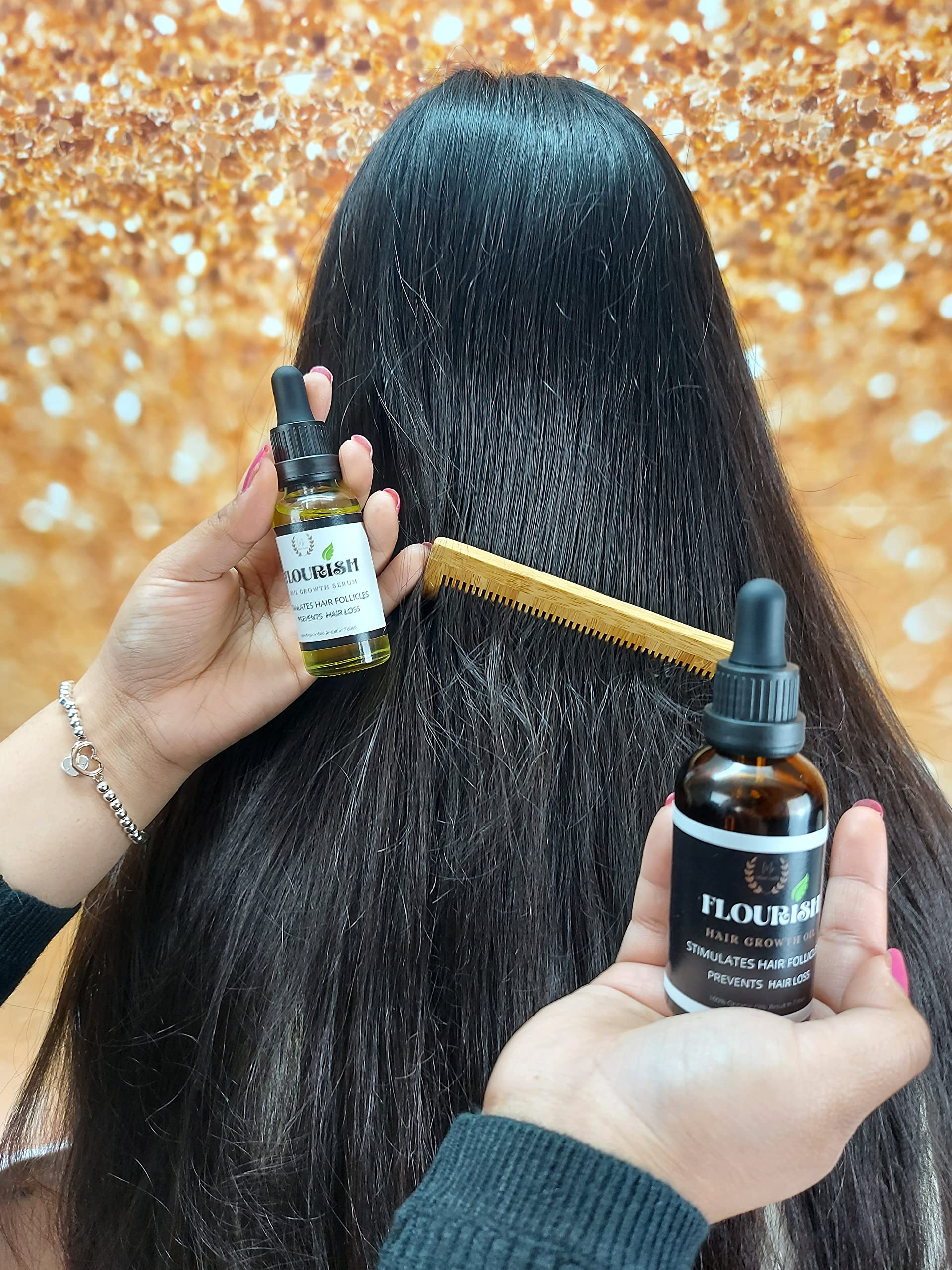 FLOURIS Hair Growth Oil - Natural Scalp Treatment for Thicker, Longer Hair | Best for Hair Loss Prevention & Healthy Hair Care