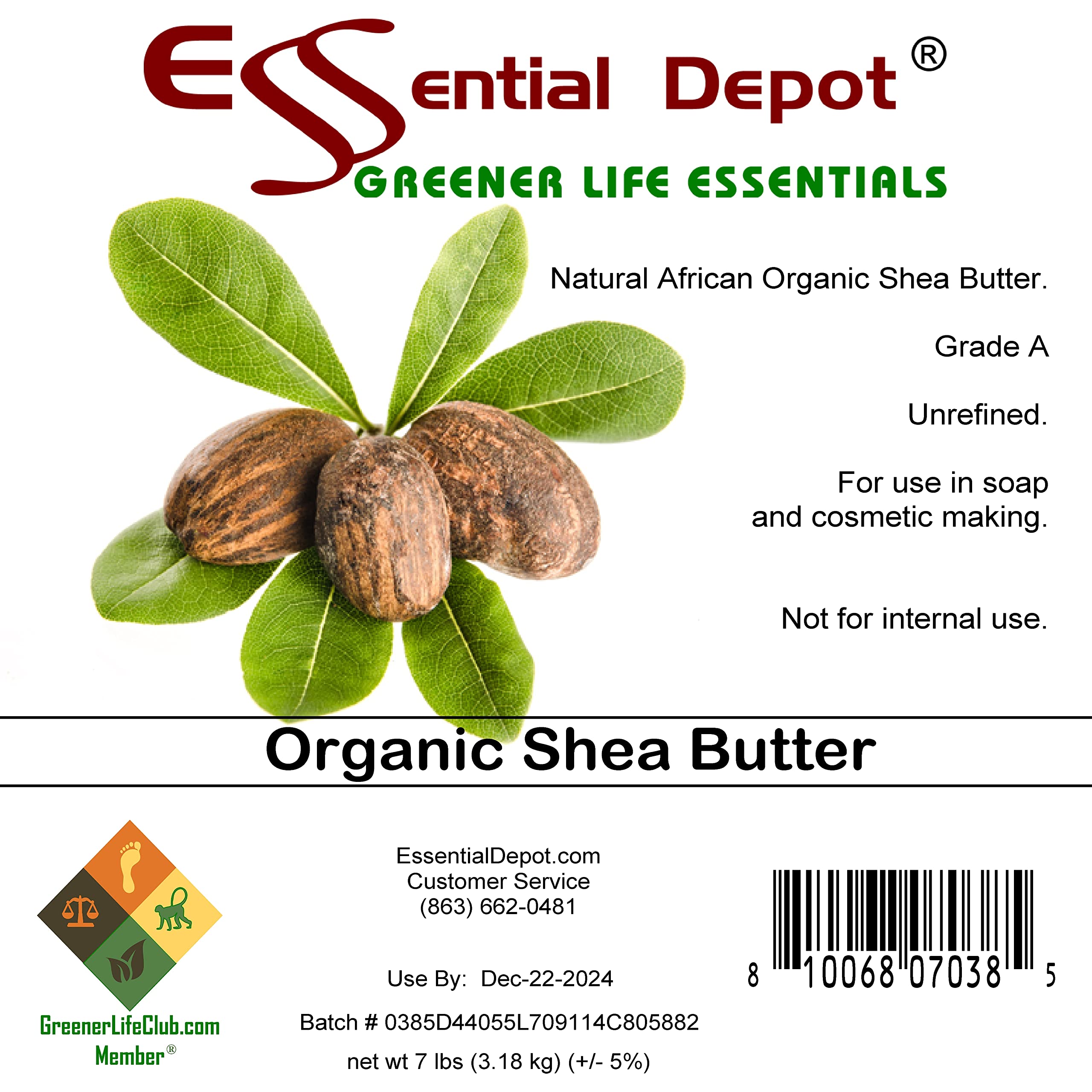 Premium Organic Unrefined Shea Butter Grade A - 14 lbs (2 x 7lb) in Eco-Friendly Packaging - Perfect for DIY Skincare, Hair Care & Soap Making