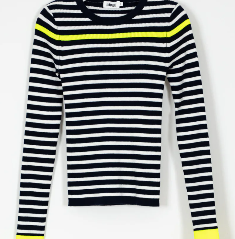 INDEE Ribbed Long Sleeve Pullover Top - Women's Size 10 L - Soft Stretch Knit Sweater for Fall & Winter Layering | Casual Office Wear & Weekend Outfits