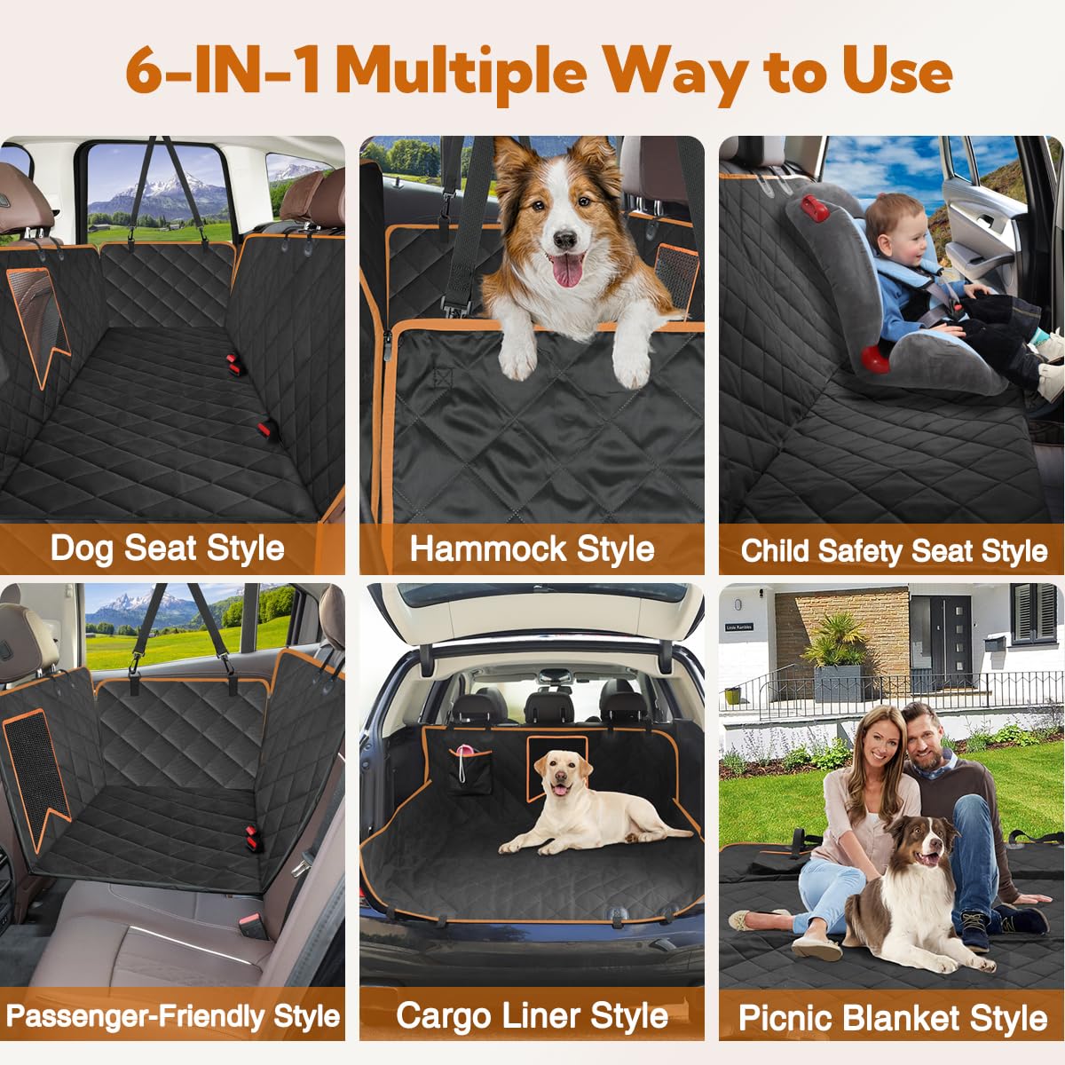 **Kytely Waterproof Dog Car Seat Cover for Back Seat - Heavy Duty 600D Hammock with Mesh Window, Anti-Scratch & Nonslip Pet Seat Protector for Cars, Trucks, SUVs - Perfect for Travel, Road Trips & Pet Safety**