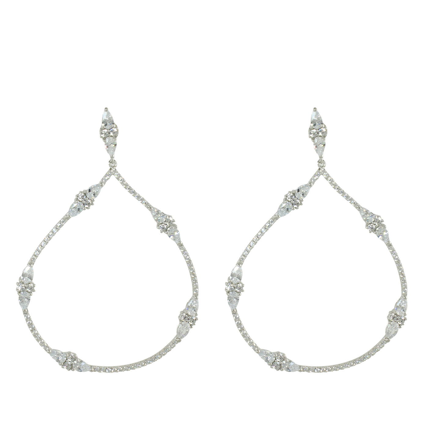 Big Open CZ Teardrop Earrings - Sparkling Cubic Zirconia Dangle Earrings for Women, Perfect for Parties, Weddings & Special Occasions