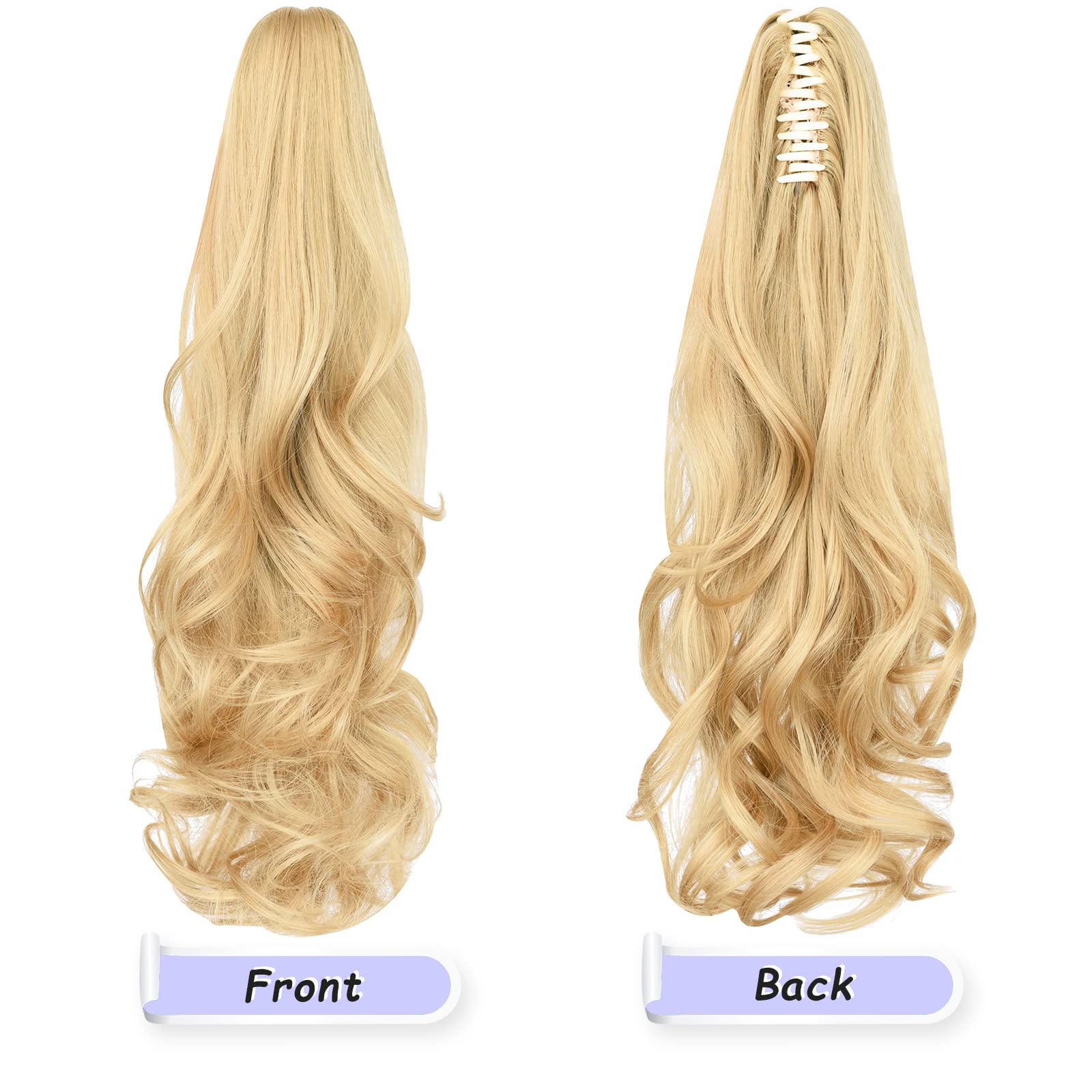 Natural Straight Ponytail Hair Extension with Claw Clip - Seamless Blonde Brown Black Hairpiece for Women - Perfect for Parties, Weddings & Everyday Styling
