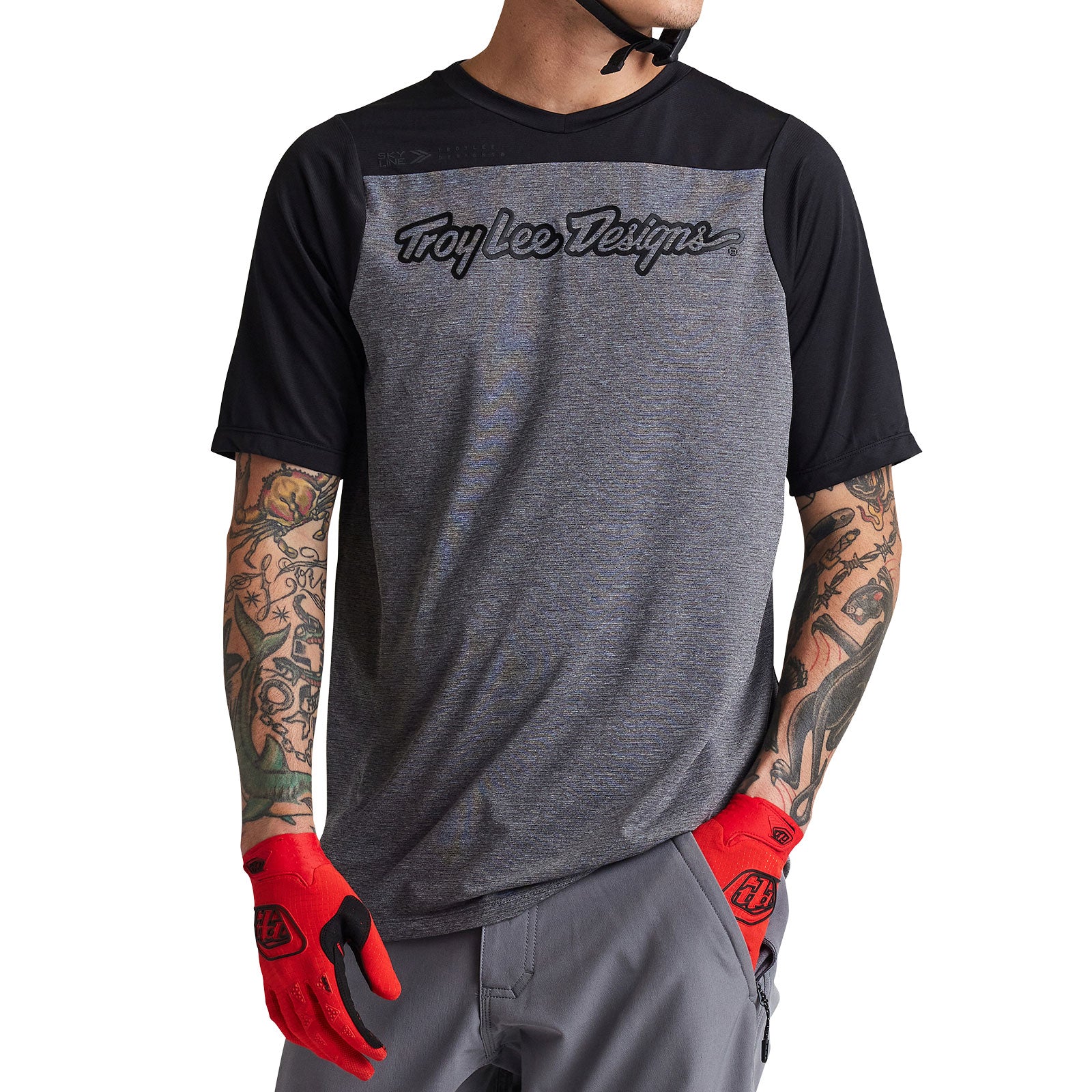 Skyline SS Jersey Signature Heather Gray/Black - Comfortable & Stylish Baseball Shirt for Men - Perfect for Sports, Casual Wear & Fan Gear
