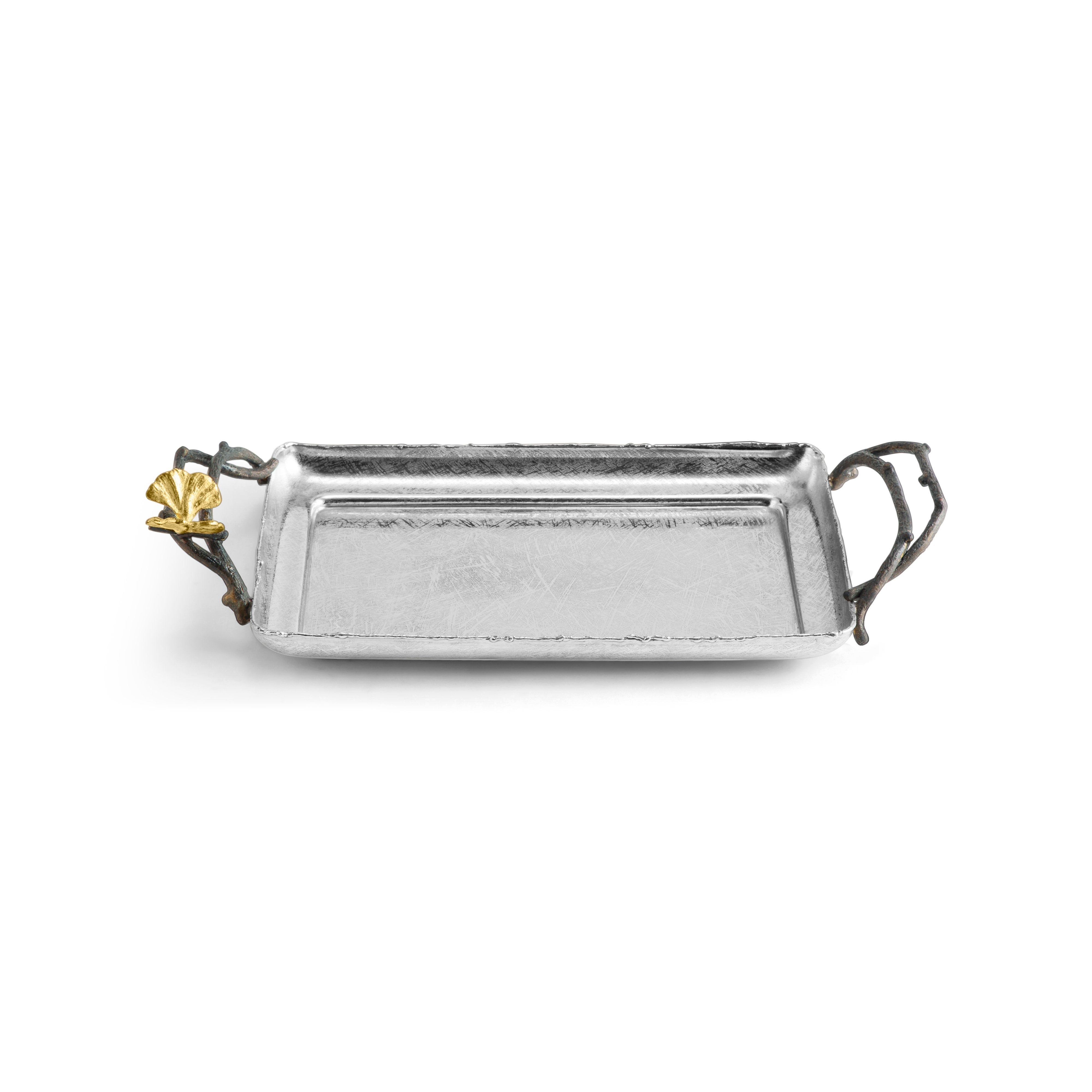 Elegant Butterfly Ginkgo Small Tray with Two Handles - Perfect for Home Decor, Jewelry Organizer & Bathroom Essentials Storage