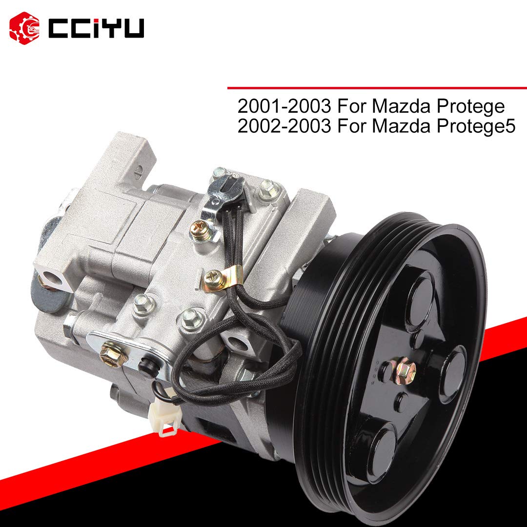 CCiyu AC Compressor Pump Replacement for Mazda Protege - High Performance Air Conditioning Clutch Compressor - Perfect for Summer Road Trips & Hot Weather Driving
