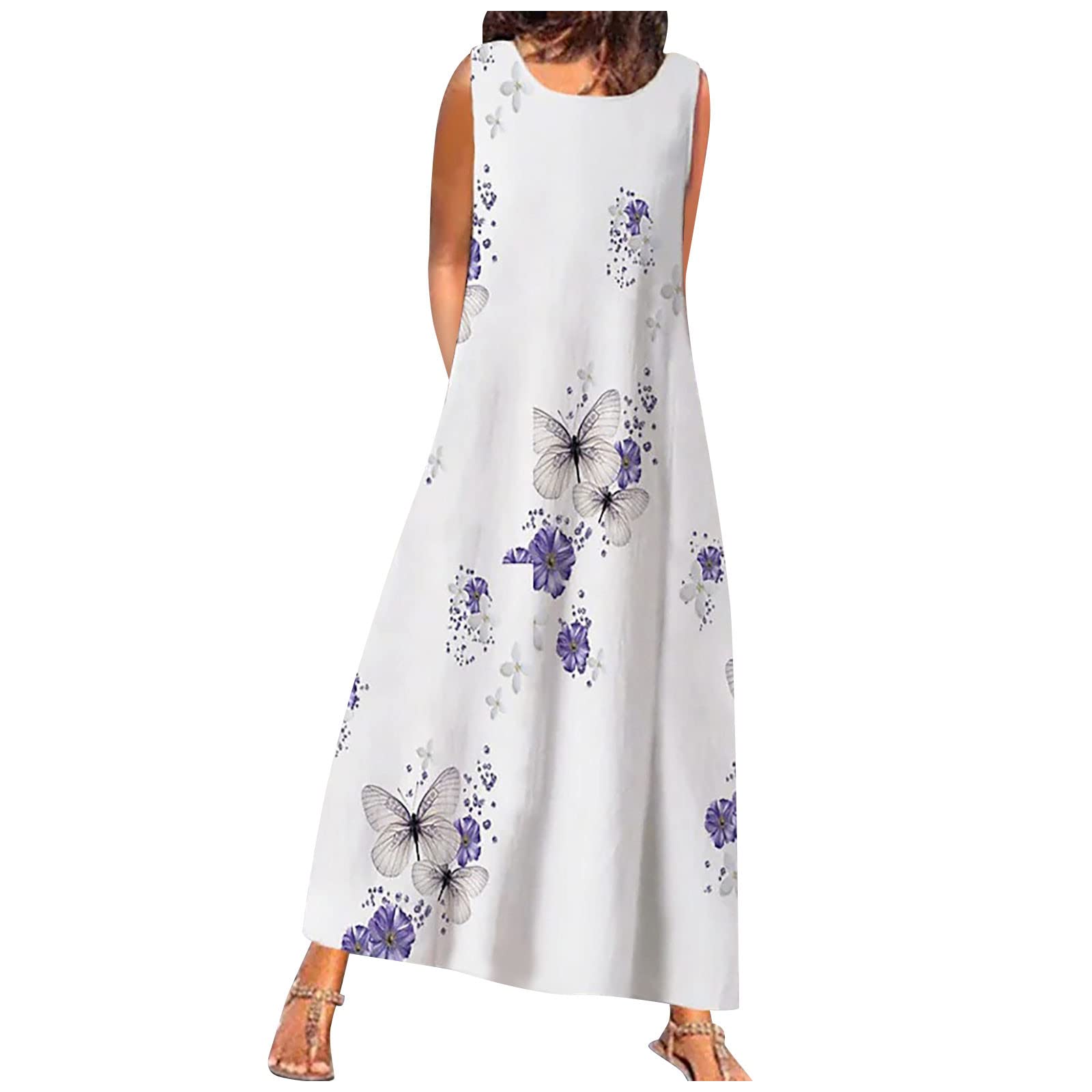 Women's Summer Mini & Maxi Dresses 2022 - Floral Printed Casual Round Neck Sundress for Beach, Vacation & Spring Outfits