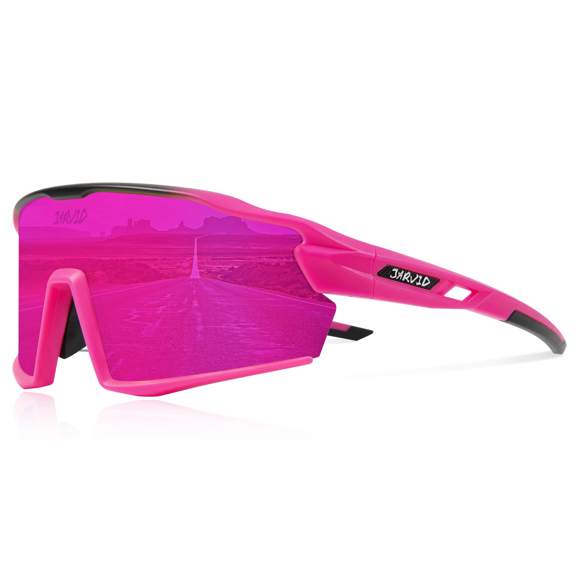 Polarized Cycling Glasses for Men & Women - UV Protection Sports Sunglasses with 4 Interchangeable Lenses for Road Biking, Running & Outdoor Activities