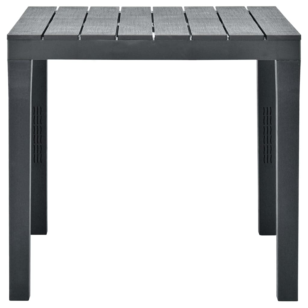 vidaXL Outdoor Furniture Set - Weather-Resistant Plastic Patio Table with 2 Benches, Anthracite Grey - Perfect for Garden, Backyard, and Poolside Relaxation