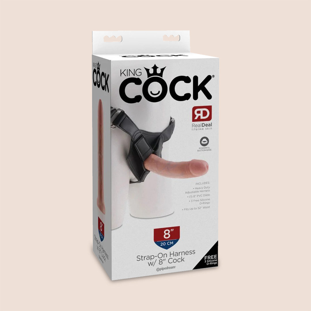Premium King Cock Strap-On Harness with 8 Realistic Dildos - Adult Fantasy Kit for Couples & Solo Play | Enhance Intimacy & Roleplay Scenes