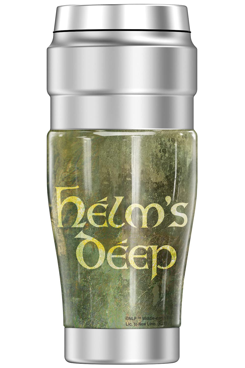 Lord of the Rings Helms Deep Stainless Steel Travel Tumbler - 16oz Vacuum Insulated Double Wall Thermos Mug - Perfect for Coffee, Tea & Cold Drinks on the Go