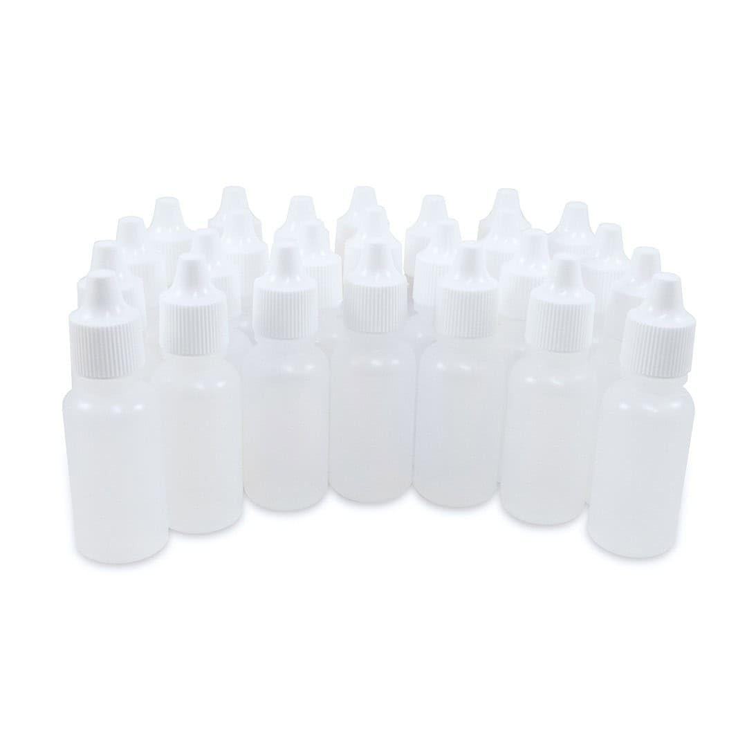 17ml Dropper Bottles (25 Pack) - Small Empty Plastic Bottles with Dropper for Essential Oils, DIY Skincare, Travel Liquids & Craft Projects - Perfect for Aromatherapy, Makeup, Nail Polish & More