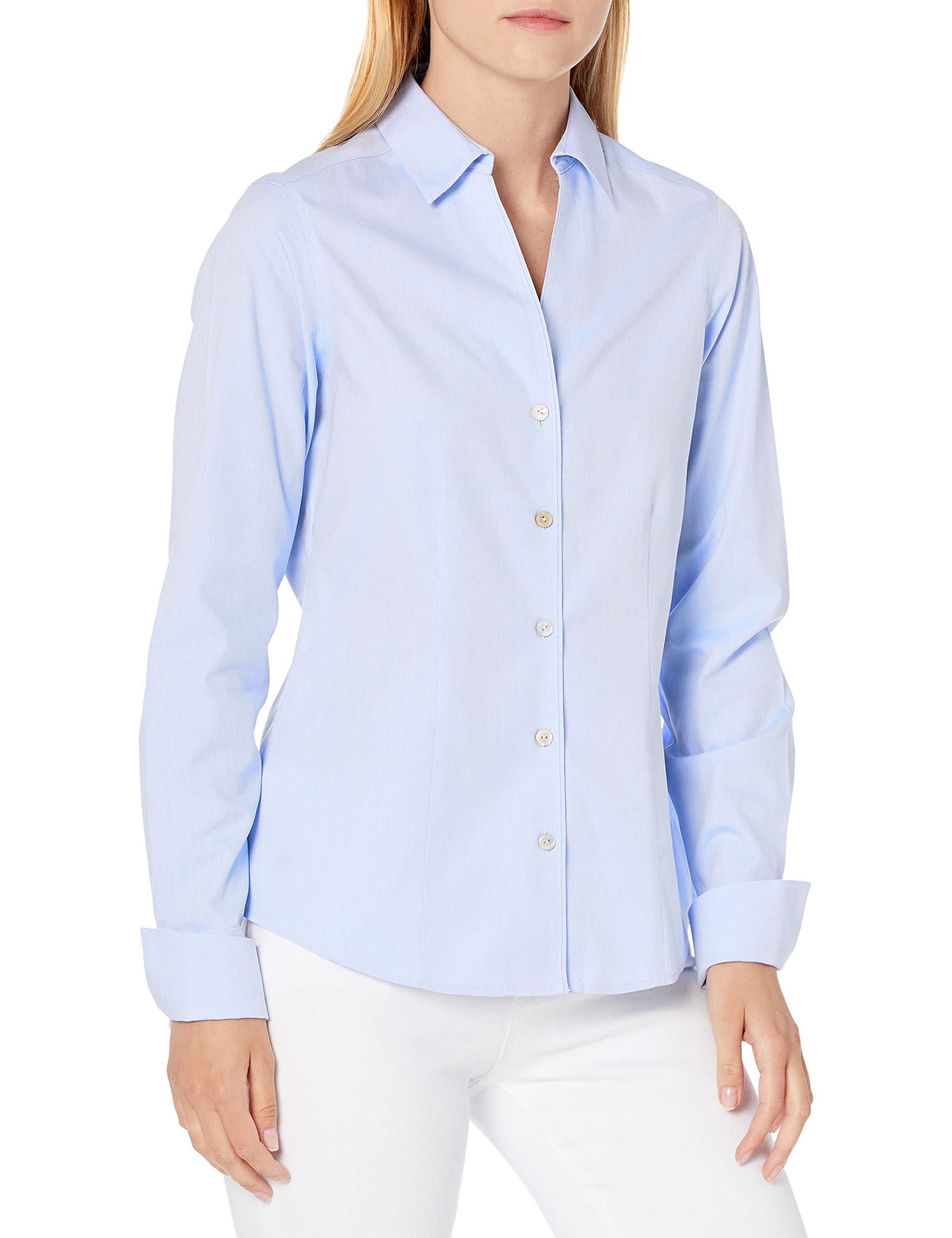 Foxcroft Women's Long Sleeve Lauren Essential Non-Iron Shirt - Comfortable Office Wear & Business Casual Blouse for Professional Women