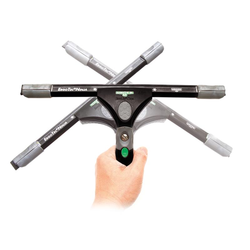 Unger Ninja Squeegee Complete - Professional Window Cleaning Tool for Streak-Free Glass - Perfect for Homes, Cars, and Commercial Use