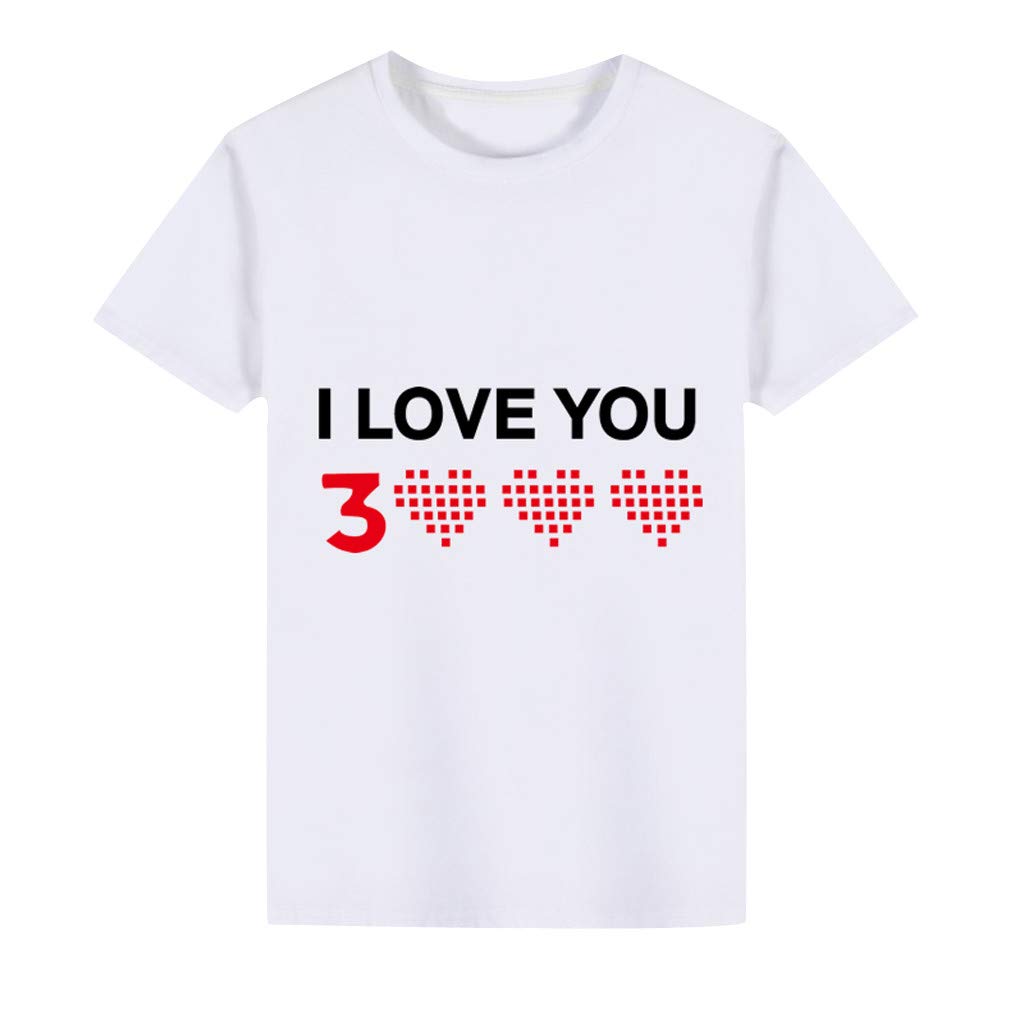 Kids' I Love You 3000 Letter Print T-Shirt - Cute Graphic Tee for Toddler Boys & Girls (5T) - Soft Cotton Top for Playdates, Family Photos & Everyday Wear