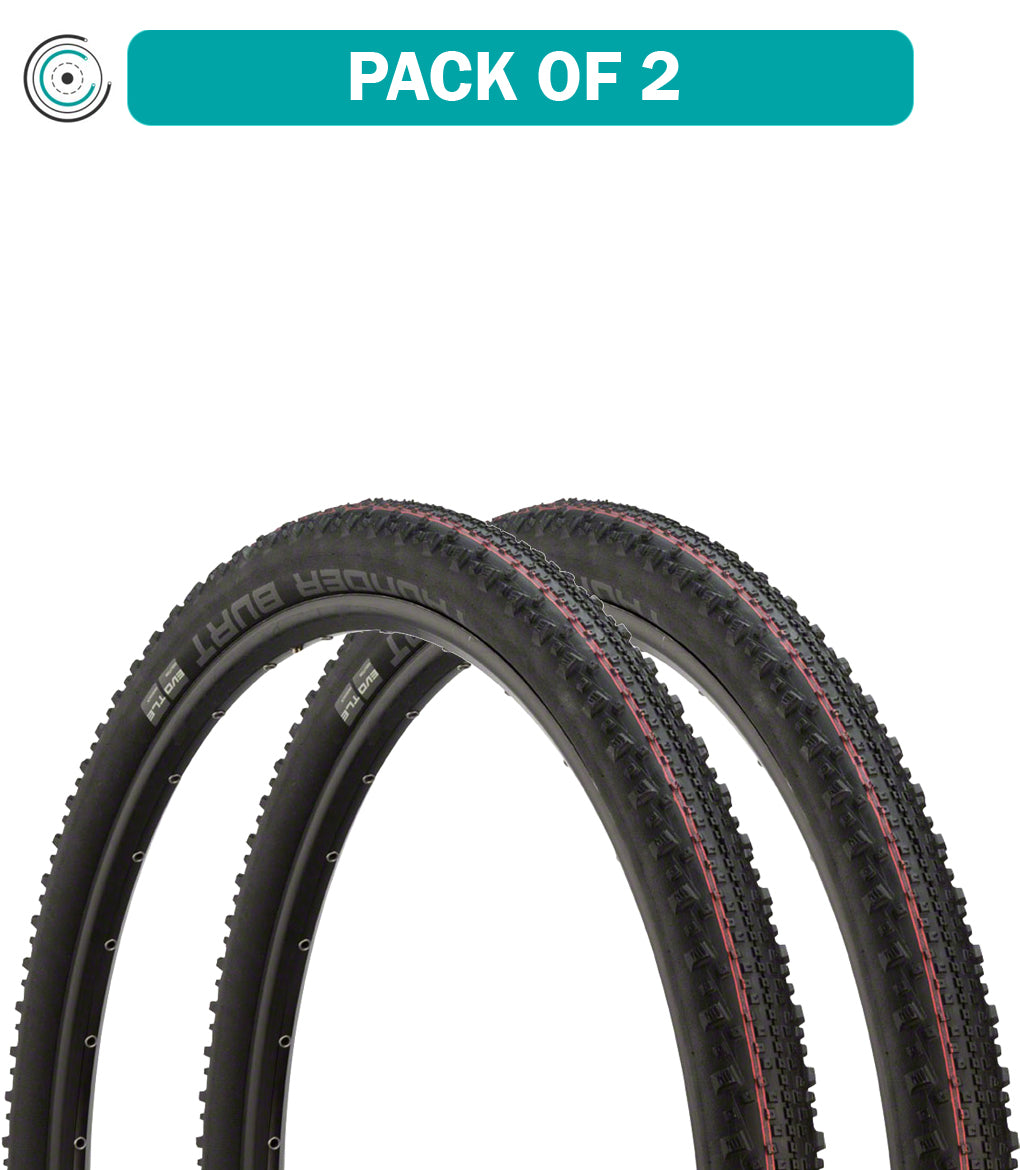 2 Pack Schwalbe Thunder Burt 29x2.35 Tubeless Folding MTB Tires - Evo Super Ground Compound 11654235 for Trail Riding & Mountain Biking