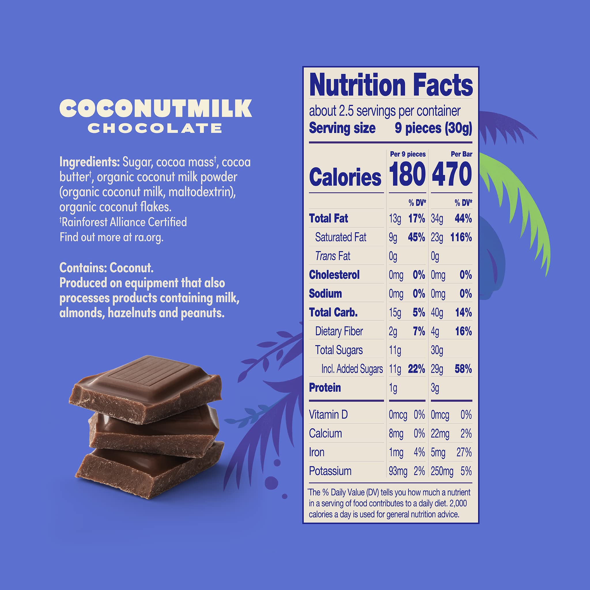 LOVO Vegan Coconutmilk Chocolate Bar - Dairy-Free, Gluten-Free, Plant-Based Milk Chocolate Alternative - Creamy Swiss-Made Chocolate with RFA Certification (2.82oz, Pack of 4) - Perfect for Vegan Desserts, Healthy Snacking & Gift Giving