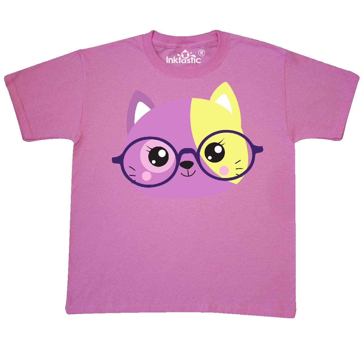 Hipster Cat with Glasses Graphic T-Shirt for Kids & Youth | Cute Kitten Tee for Casual Wear & School Outfits