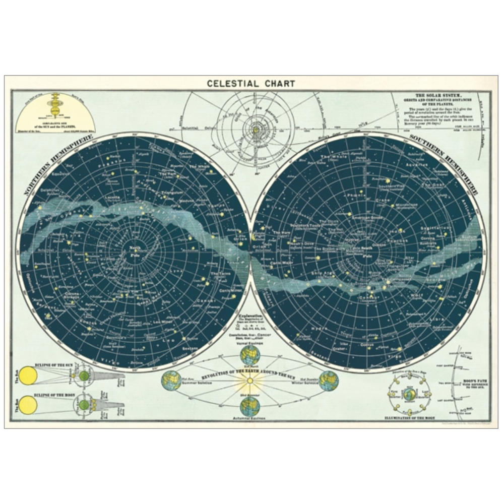 Celestial Star Chart Wrap - Premium Wall Art for Home & Office Decor - Perfect for Astronomy Lovers & Space-Themed Rooms