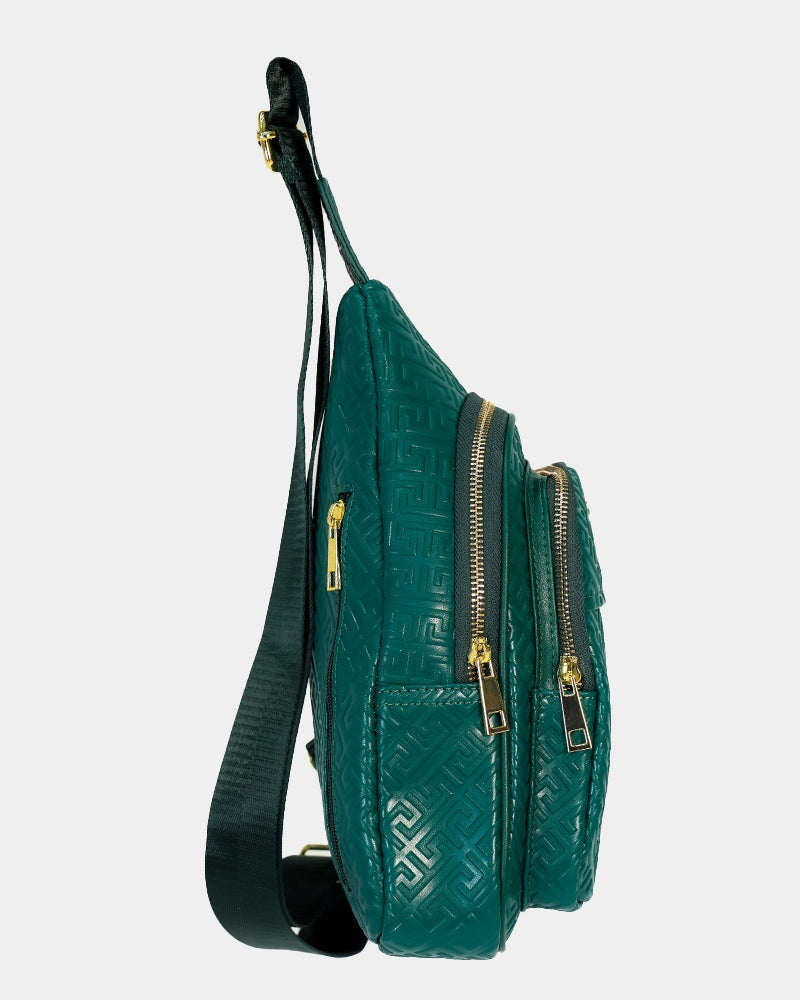 Premium Genuine Green Leather Messenger Bag for Men & Women - Stylish & Durable Crossbody Bag for Work, Travel & Daily Commute