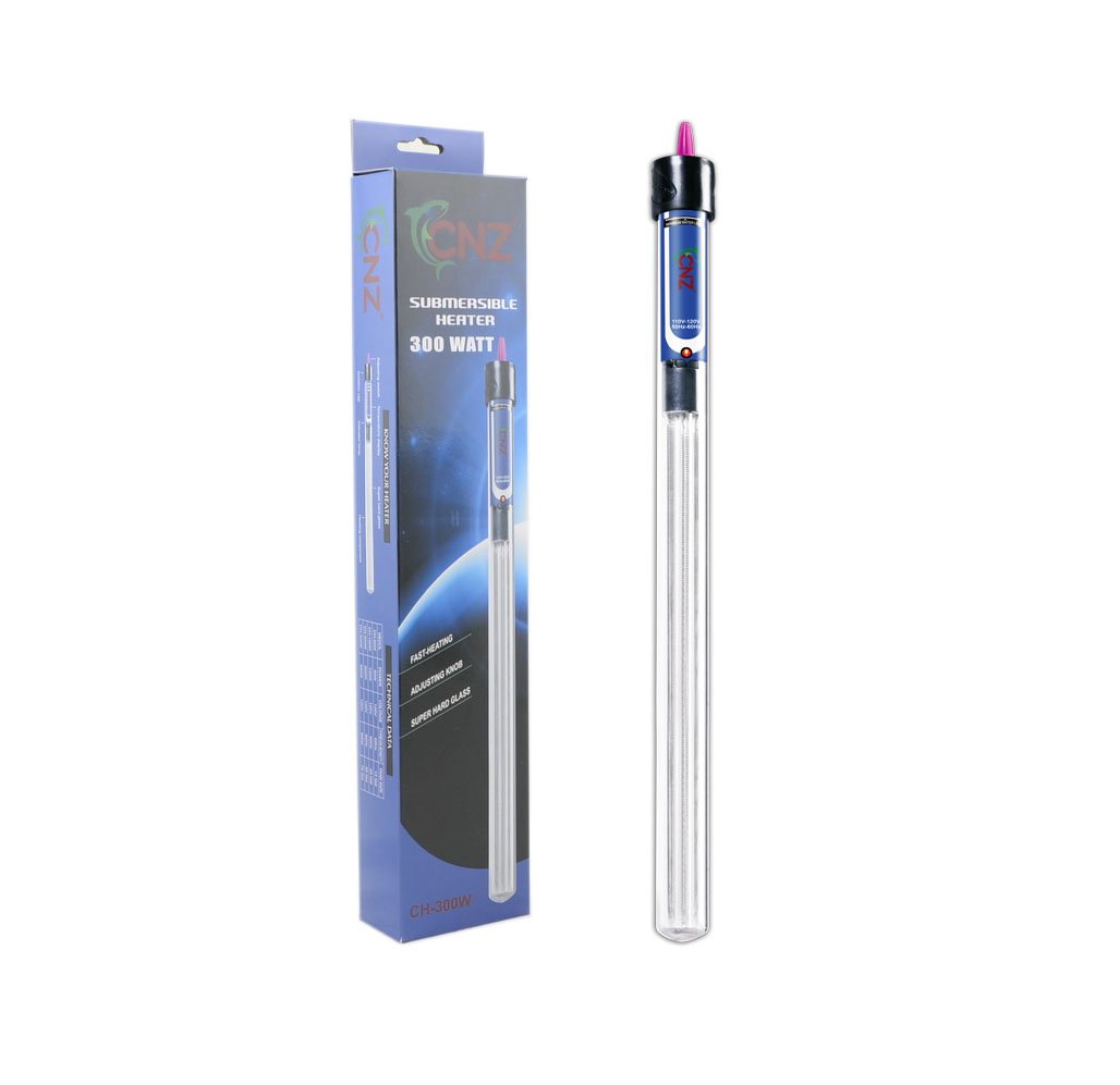 CNZ 300W Submersible Aquarium Heater with Digital Thermometer - Quartz Glass Fish Tank Heater for Freshwater & Saltwater Tanks - Perfect for Tropical Fish, Turtles, and Aquatic Plants
