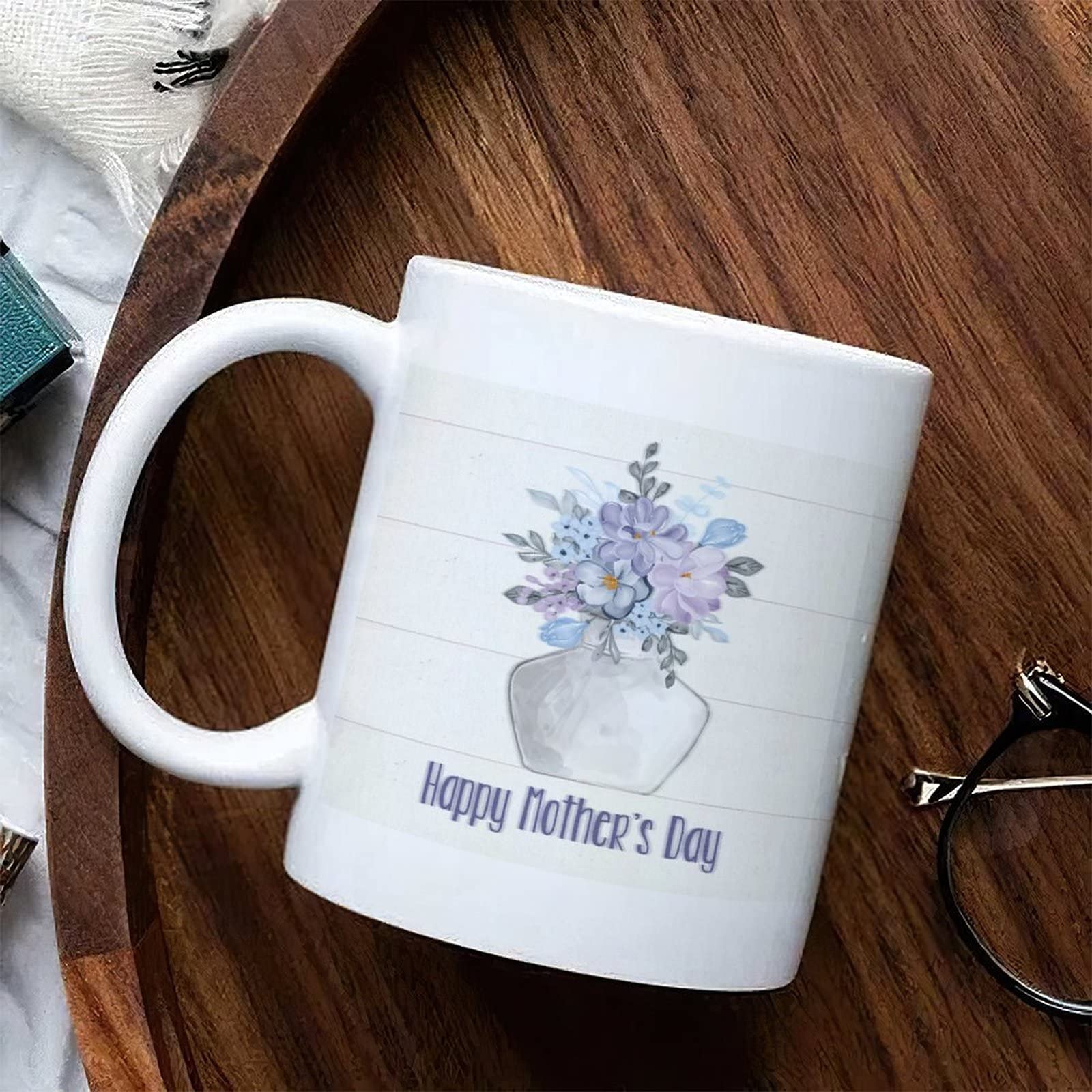 11oz Ceramic Coffee Mug - Happy Mother's Day Gift with 'I Love You Mom' Design, Inspirational Tea Cup for Coworkers, Friends & Family (Perfect for Coffee, Tea, or Hot Chocolate at Home/Office)