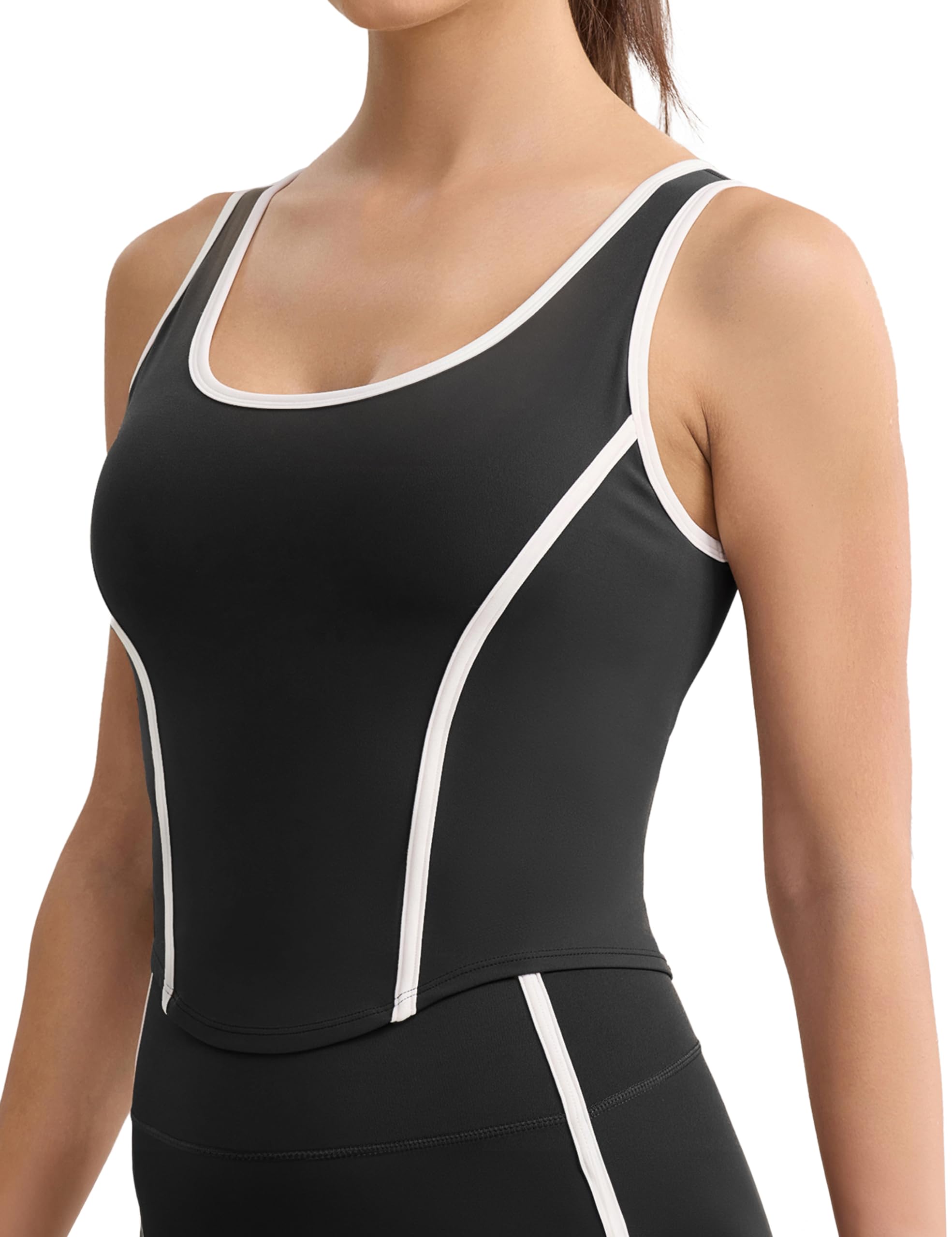 Women's Workout Crop Tank Top - Sleeveless Yoga Shirt with Mild Support & Padded Design for Summer, Gym & Casual Wear | Athletic Fitness Apparel for Running, Pilates & Yoga