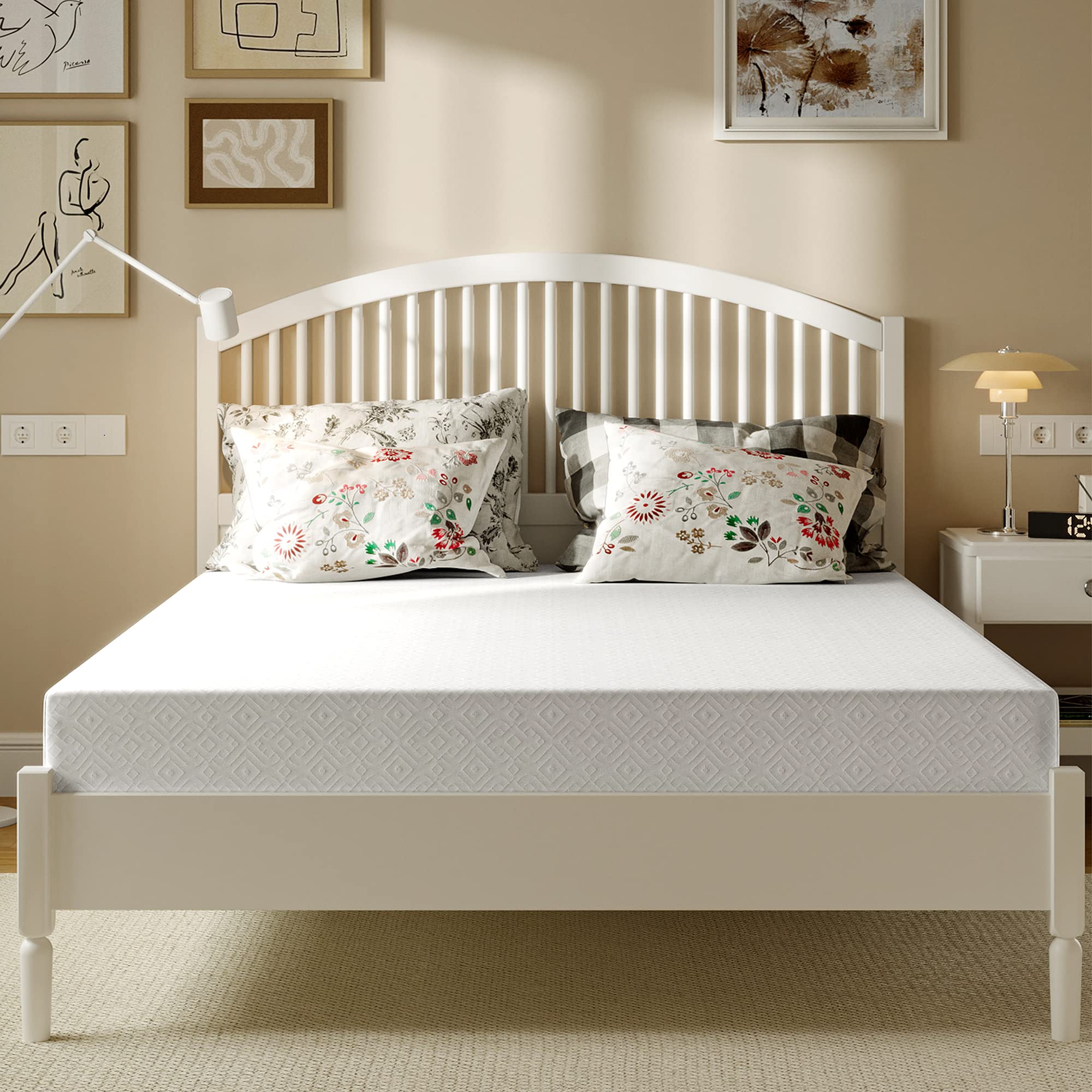 EGO White 5 Inch Twin Memory Foam Mattress with Cooling Gel & Green Tea Infusion - CertiPUR-US Certified, Medium Firm Support (38