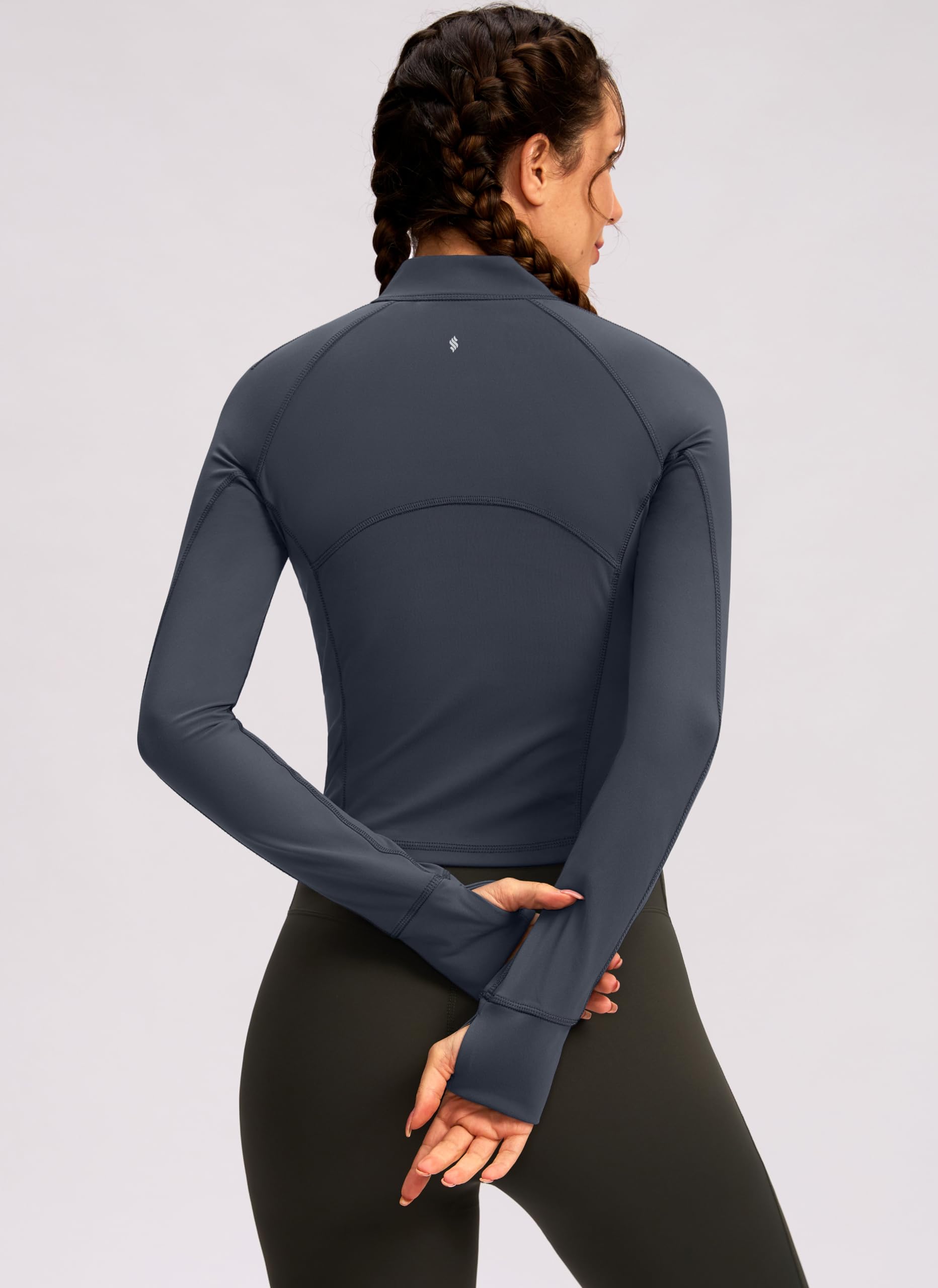 Soothfeel Women's Long Sleeve Half Zip Workout Top - Cropped Yoga Shirt with Pocket for Running, Gym & Athletic Wear | Perfect for Yoga, Pilates & Outdoor Activities