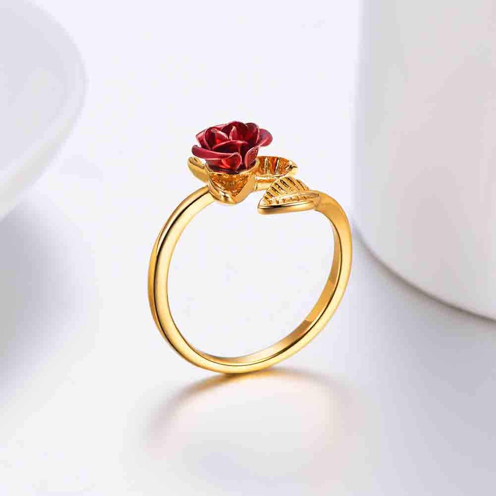 Exquisite Rose Flower Open Adjustable Ring for Women - Silver Love Wedding Engagement Jewelry Gift | Perfect for Valentine's Day, Anniversaries & Romantic Occasions