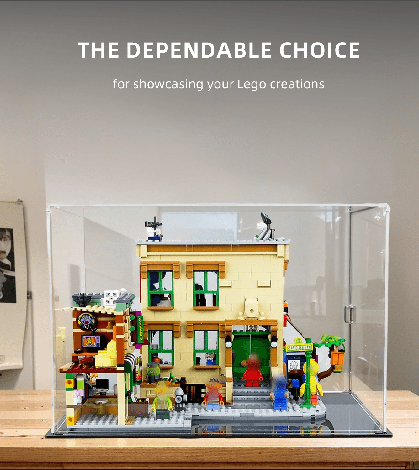 Lego Ideas 123 Sesame Street 21324 Display Case - Premium Acrylic Showcase for Lego Building Blocks - Perfect for Home Decor, Office Display & Collectible Protection