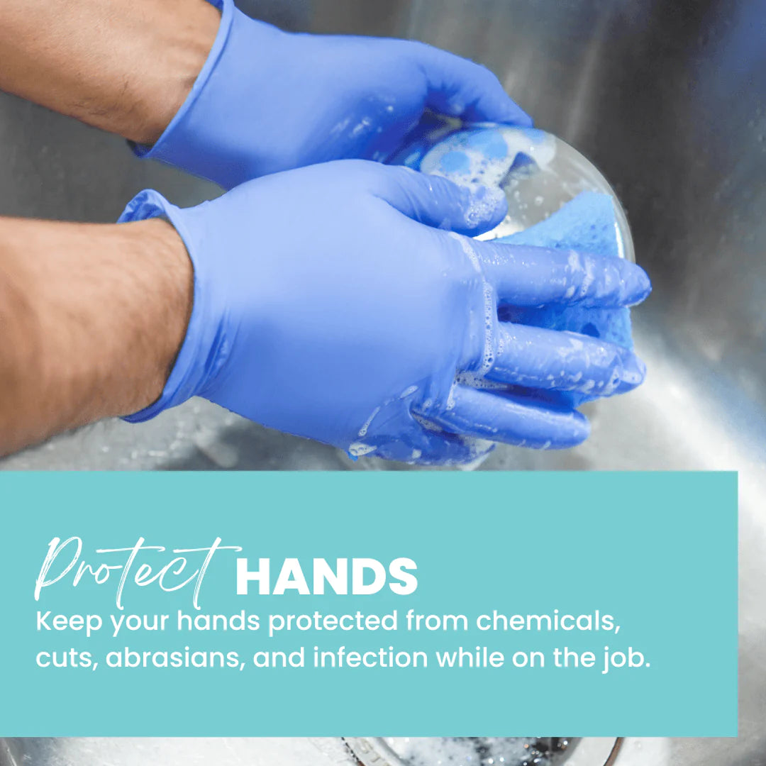 Eco-Friendly Biodegradable Nitrile Gloves - Black, 100 Count | Disposable, Chemical Resistant for Cleaning, Food Handling & Medical Use
