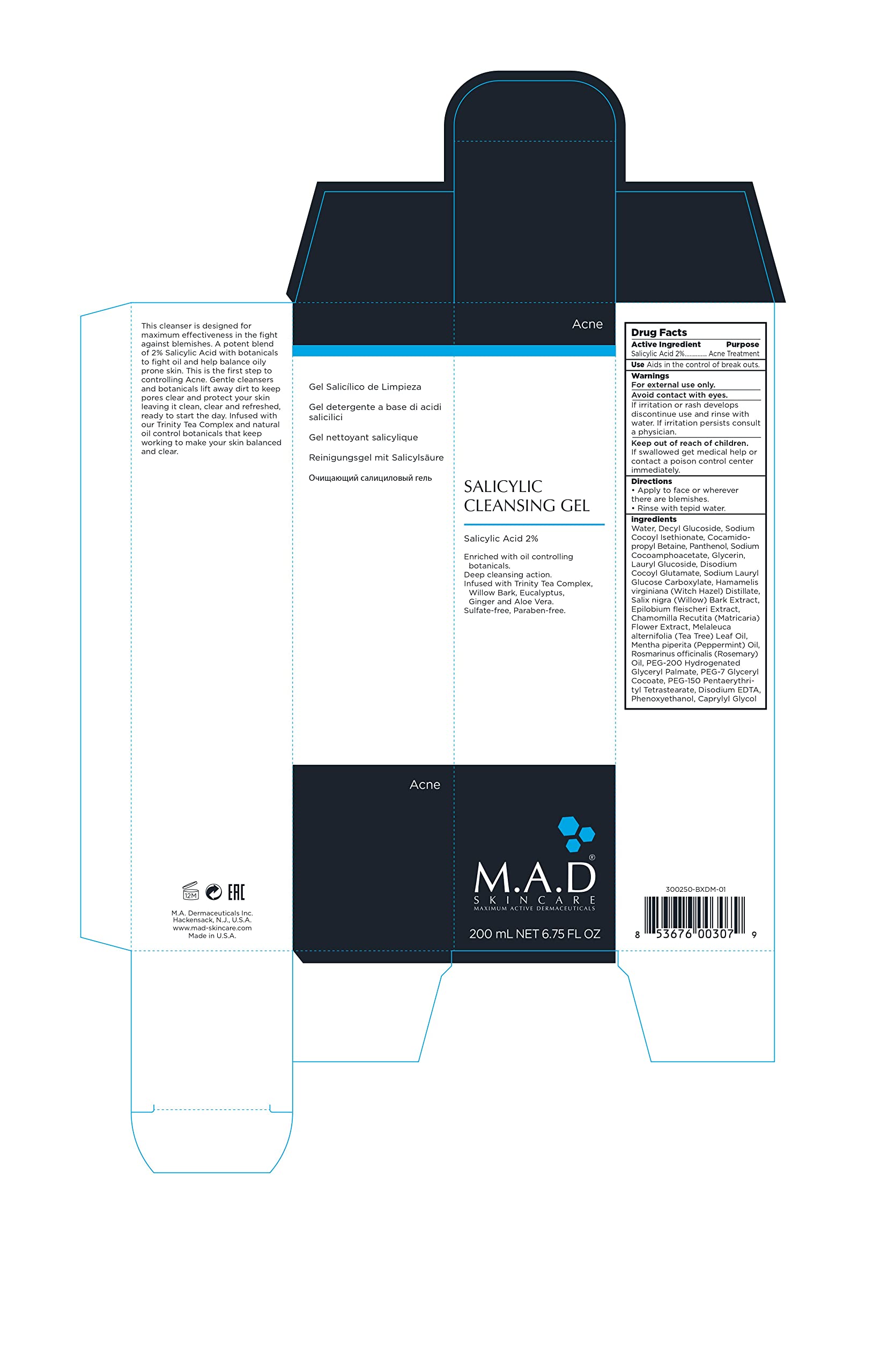 **M.A.D SKINCARE Anti-Acne Duo Set - Salicylic Acid Cleansing Gel & Breakout Control Daily Moisturizer for Clear Skin | Acne Treatment for Oily & Combination Skin | Perfect for Daily Skincare Routine**