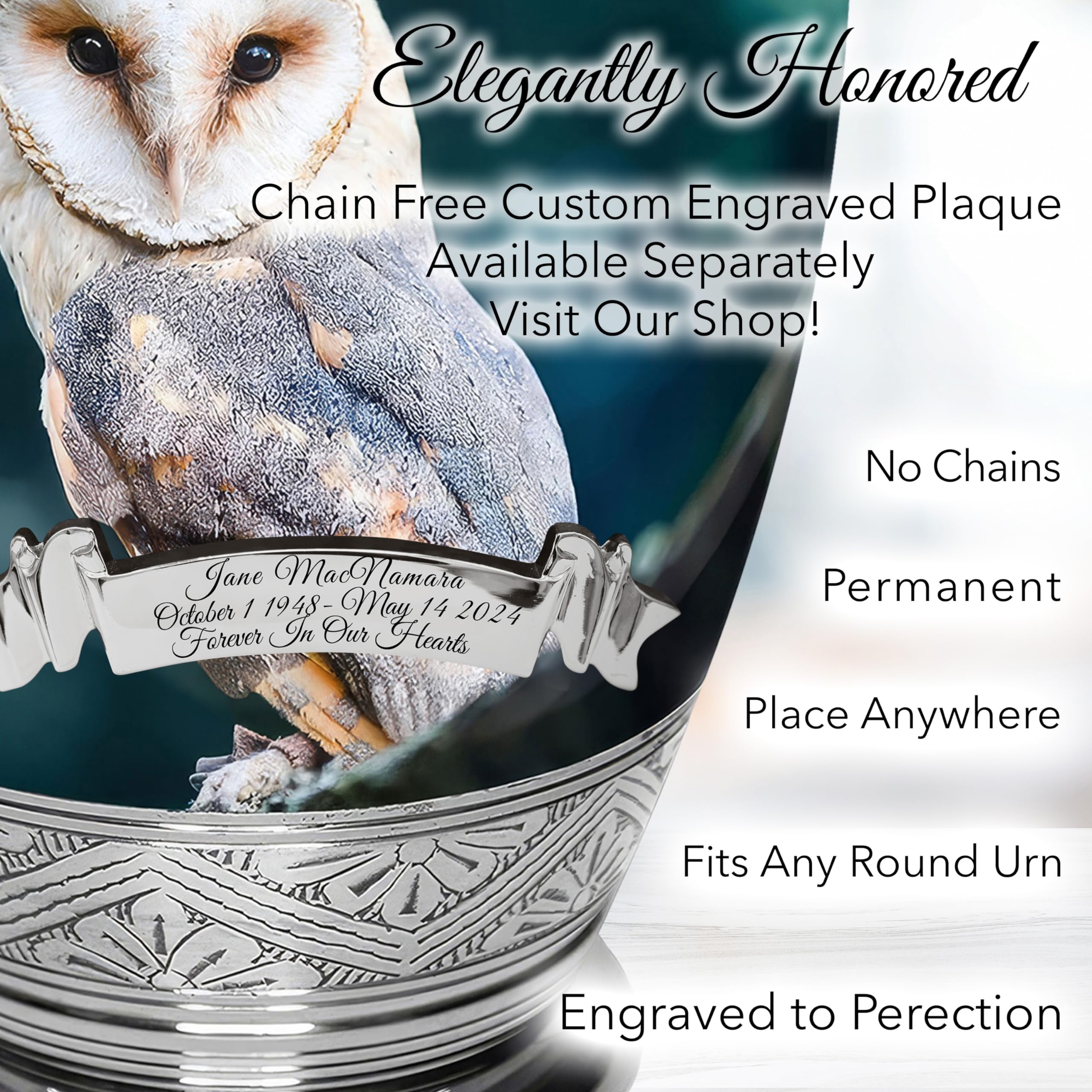Observing Owl Cremation Urn for Human Ashes - Large Adult Memorial Urn for Women, Mothers & Loved Ones - Funeral, Burial & Home Keepsake - Perfect for Memorial Services & Home Display